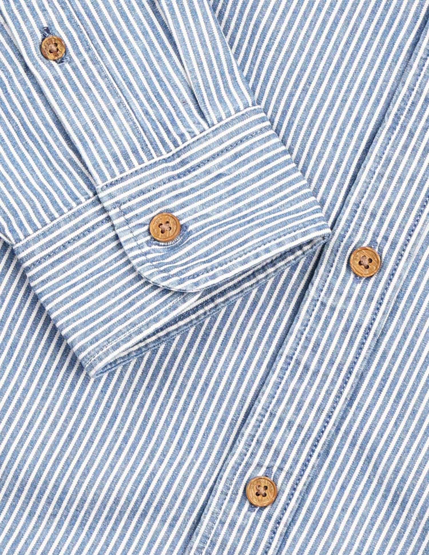 Vertical Striped Pure Cotton Shirt Indigo - U.S. Polo Assn. India | Large
