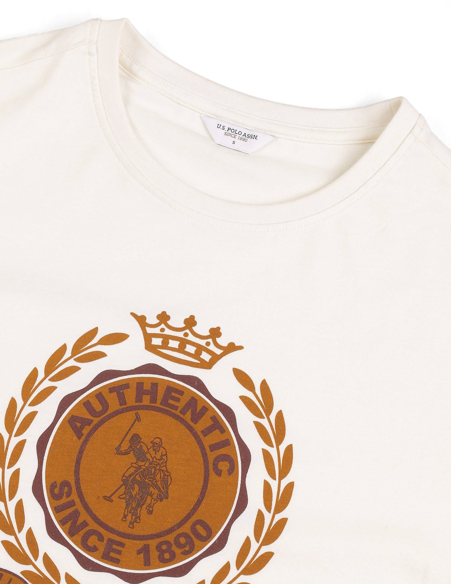 Oversized Fit Brand Printed T-Shirt Off White - U.S. POLO ASSN. | Large