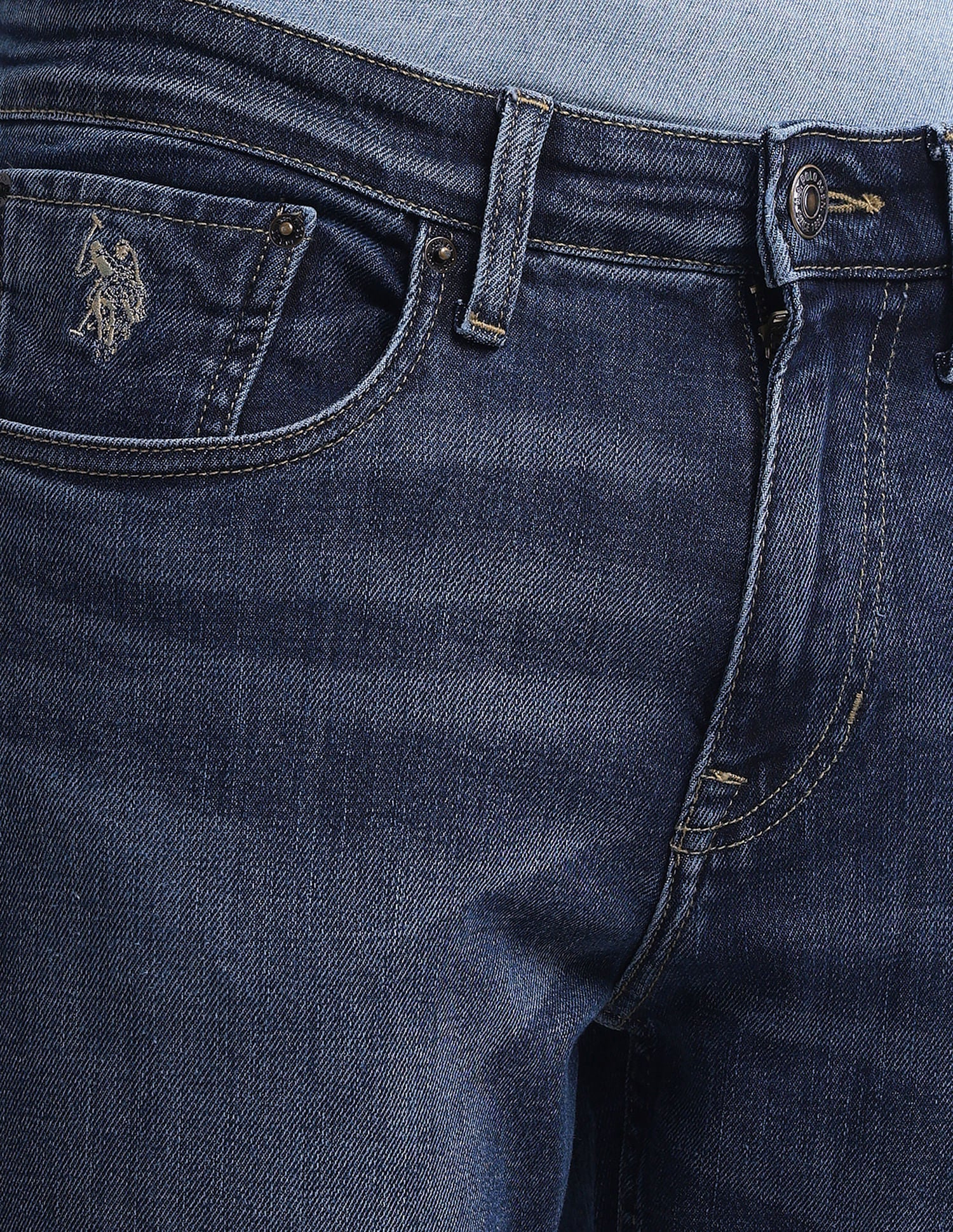 Henry Tapered Cropped Fit Blue Jeans Dark-Blue - U.S. POLO ASSN. | Large