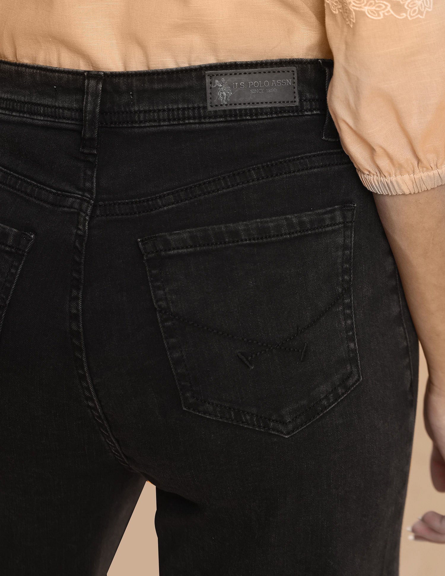 High Rise Wide Leg Jeans Charcoal - U.S. POLO ASSN. | Large