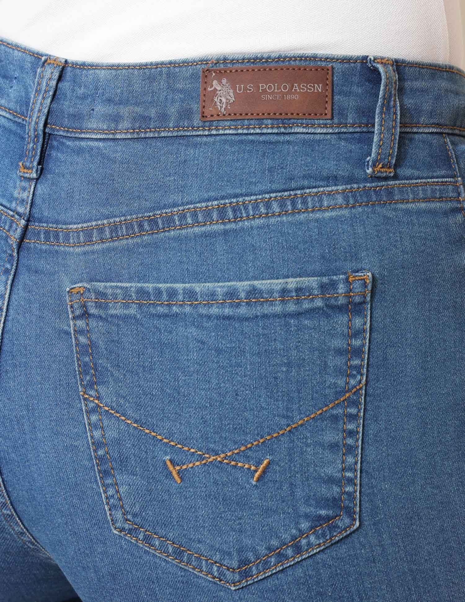 High Rise Straight Fit Cloud Soft Jeans Blue - U.S. Polo Assn. India | Large