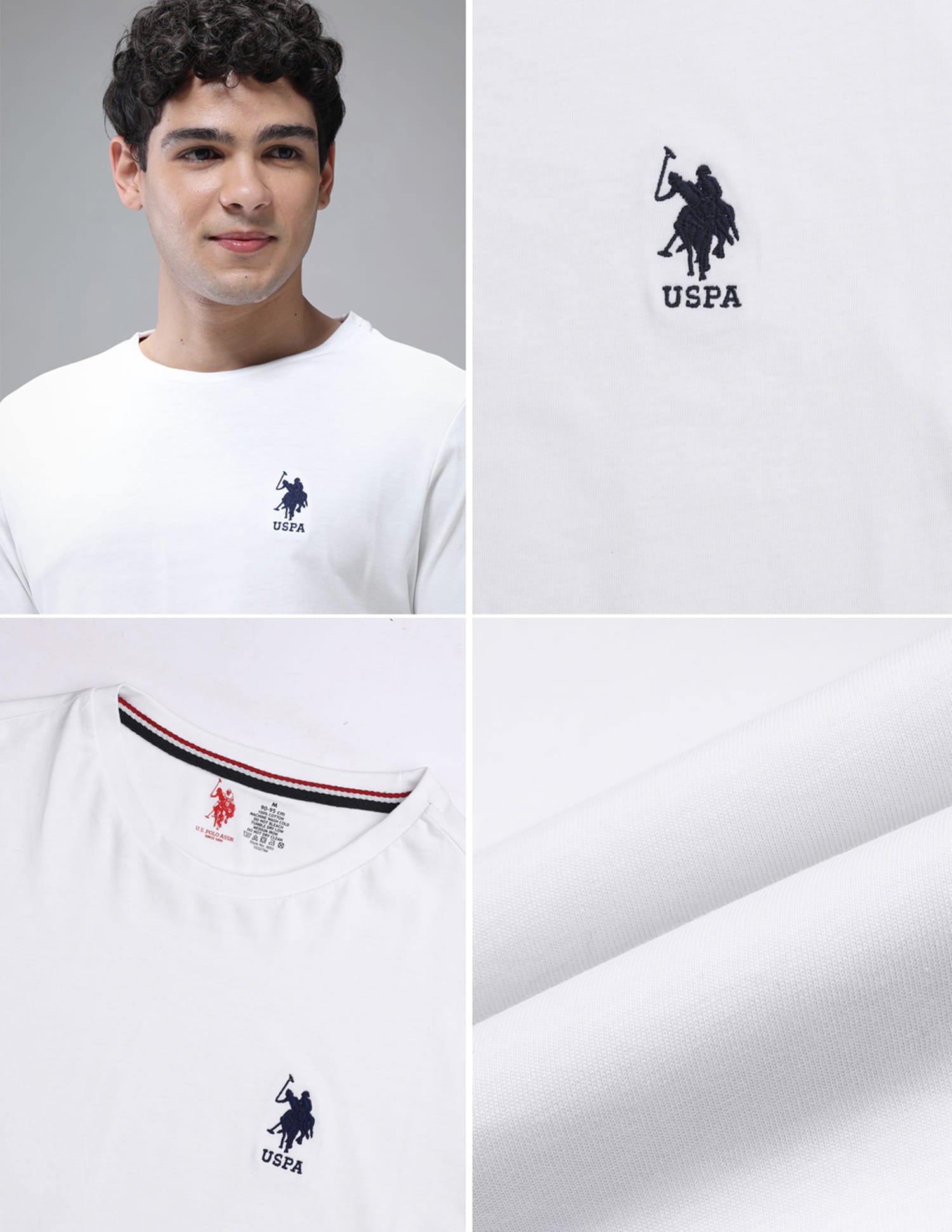 Pure Cotton Long Sleeve I693 Lounge T-Shirt - Pack Of 1 White - U.S. Polo Assn. India | Large