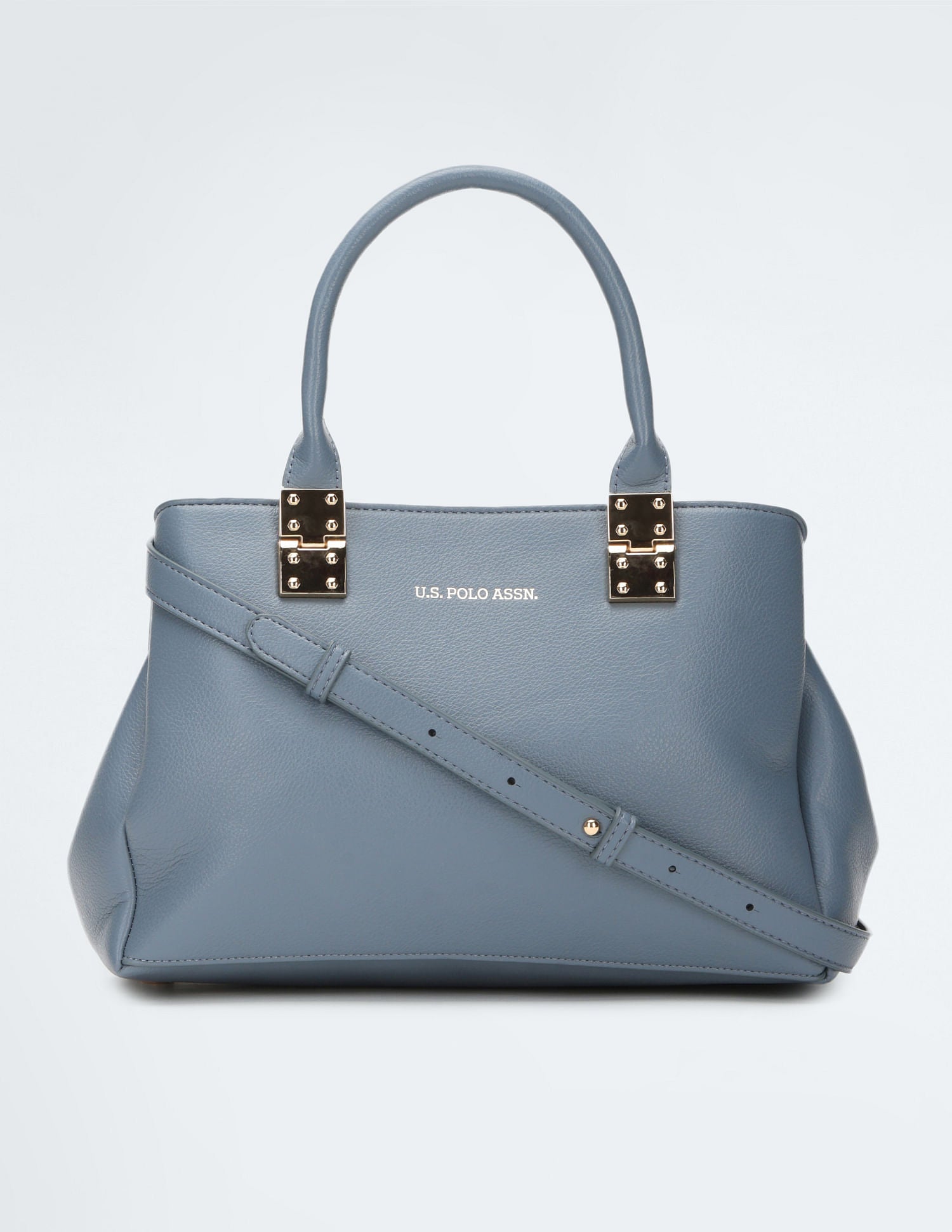 Metallic Hardware Structured Handbag Blue - U.S. POLO ASSN. | Large