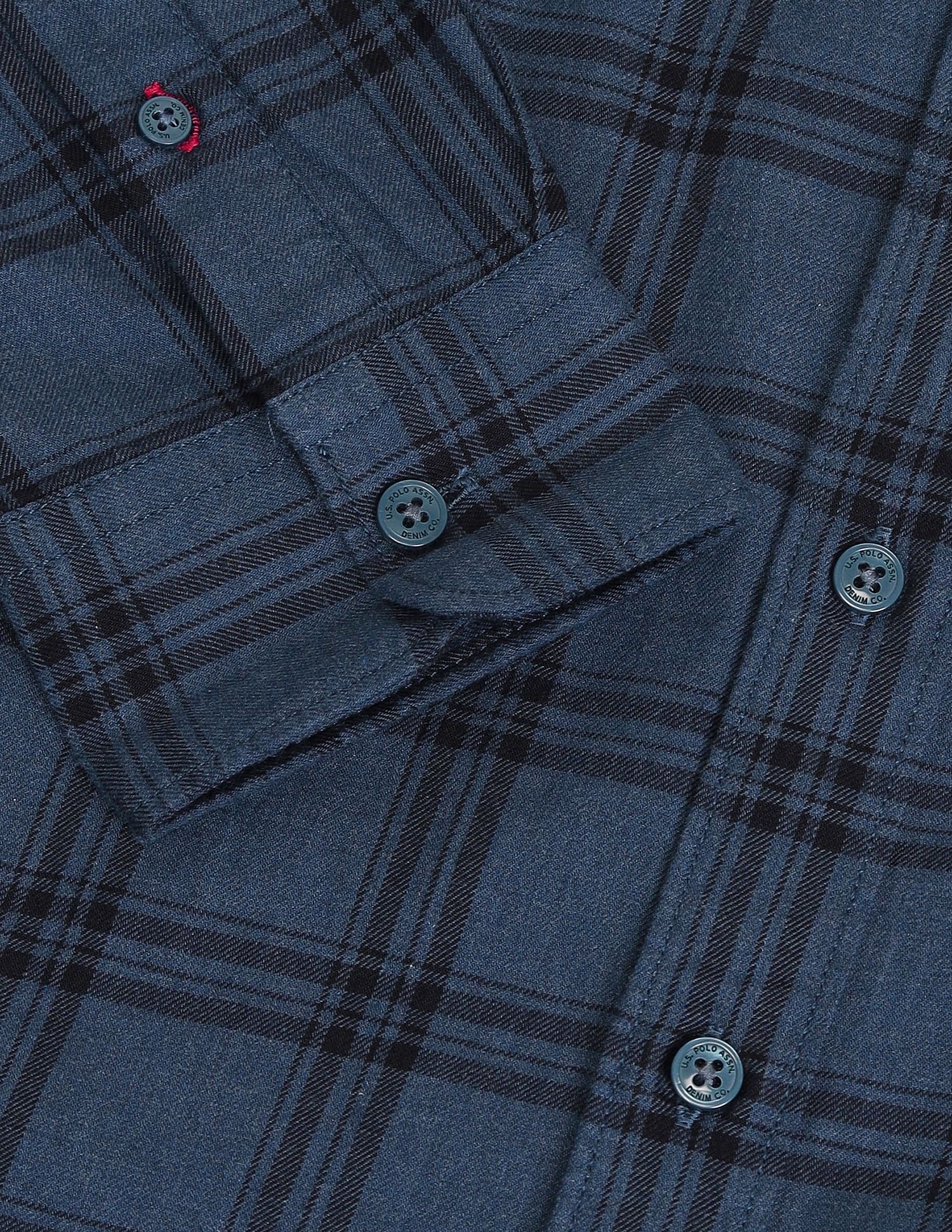 Tartan Check Regular Fit Shirt Blue - U.S. Polo Assn. India | Large