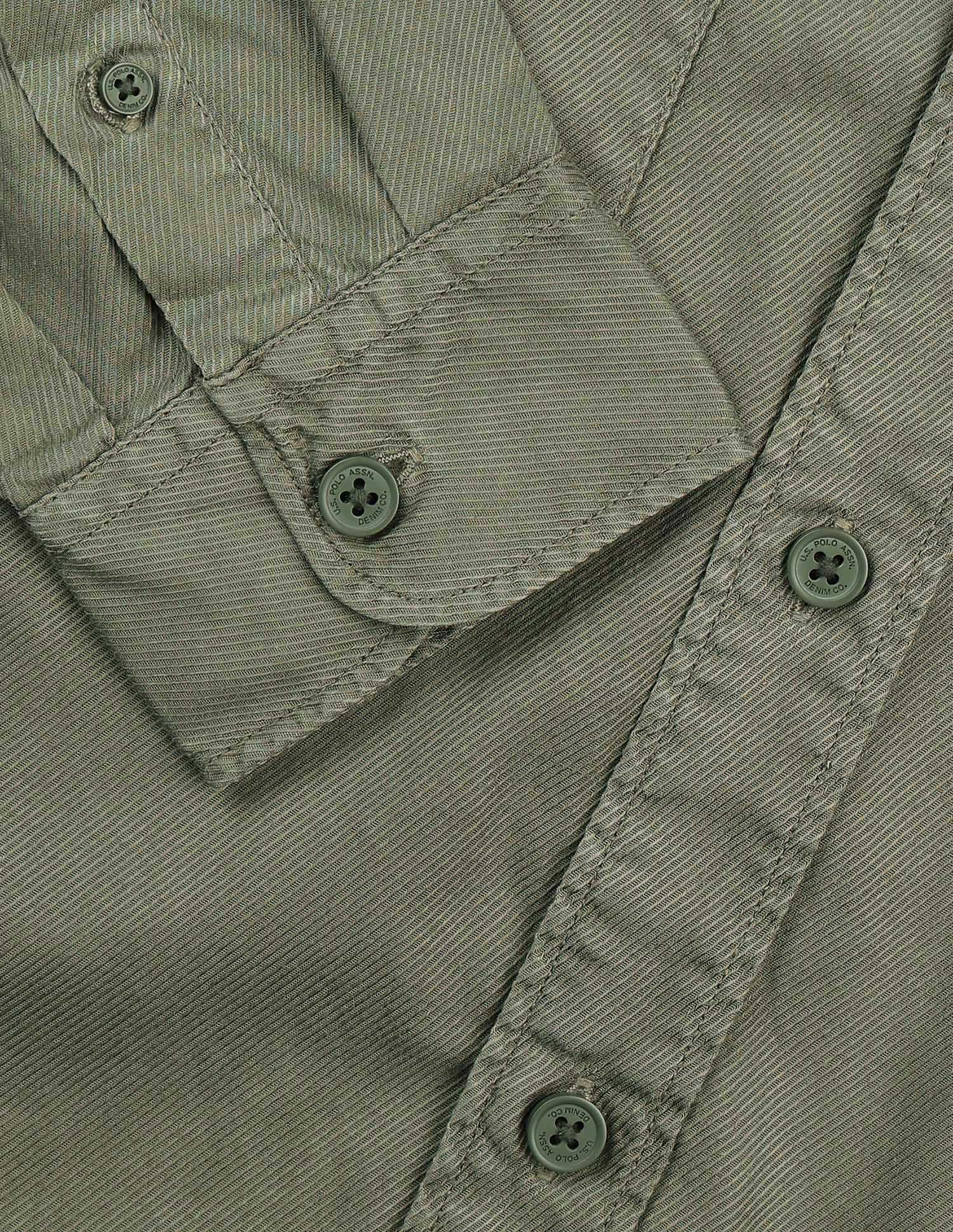 Slim Fit Pure Cotton Shirt Olive - U.S. Polo Assn. India | Large