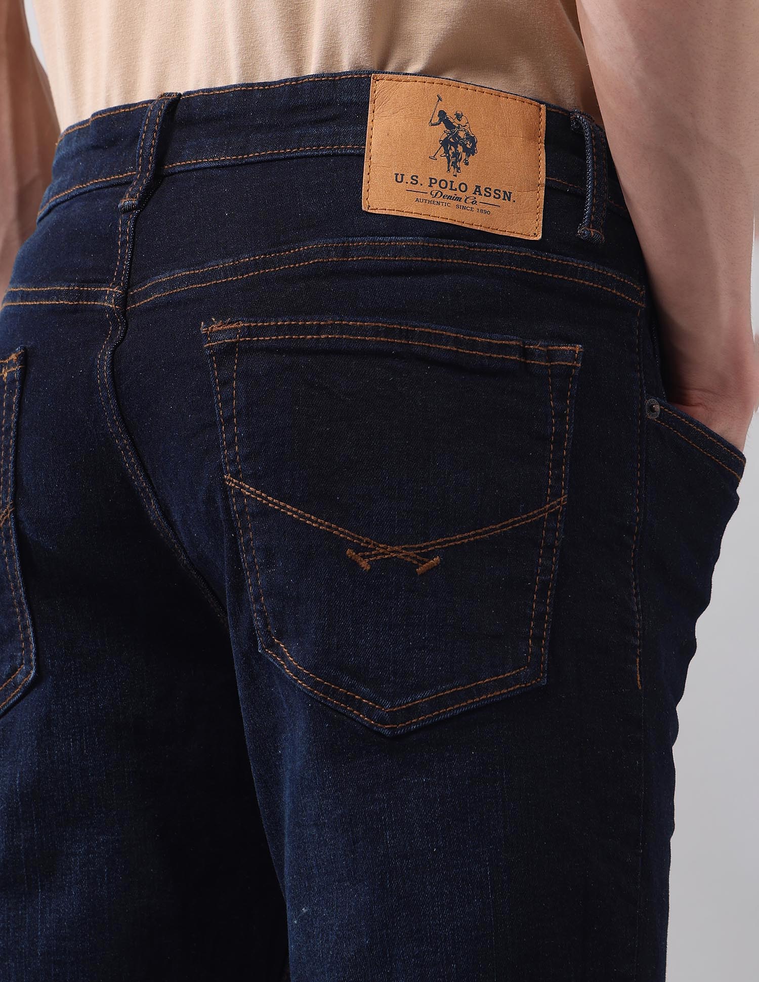 Brandon Slim Tapered Fit Blue Jeans Blue - U.S. POLO ASSN. | Large