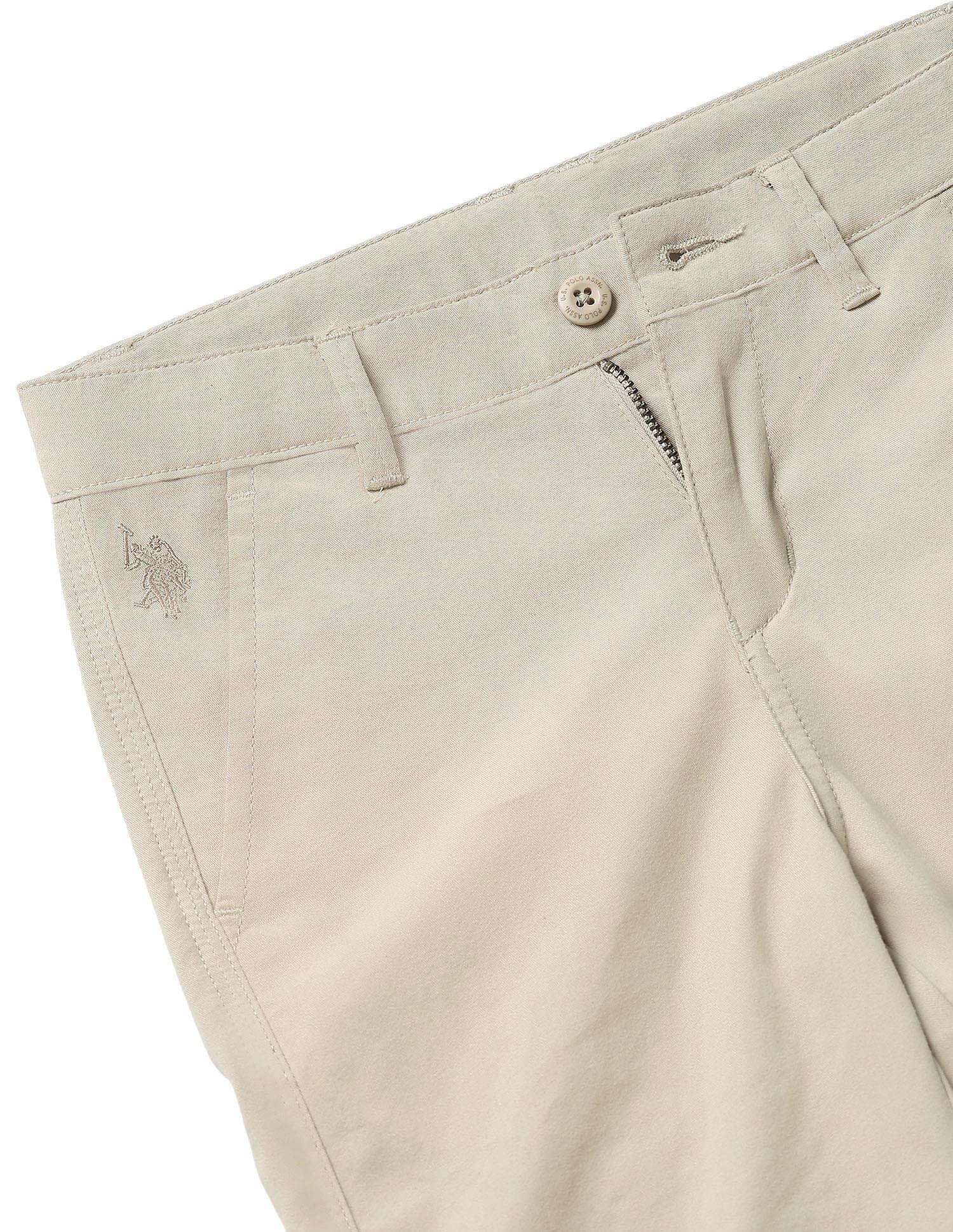 Mid Rise Twill Trousers Beige - U.S. Polo Assn. India | Large