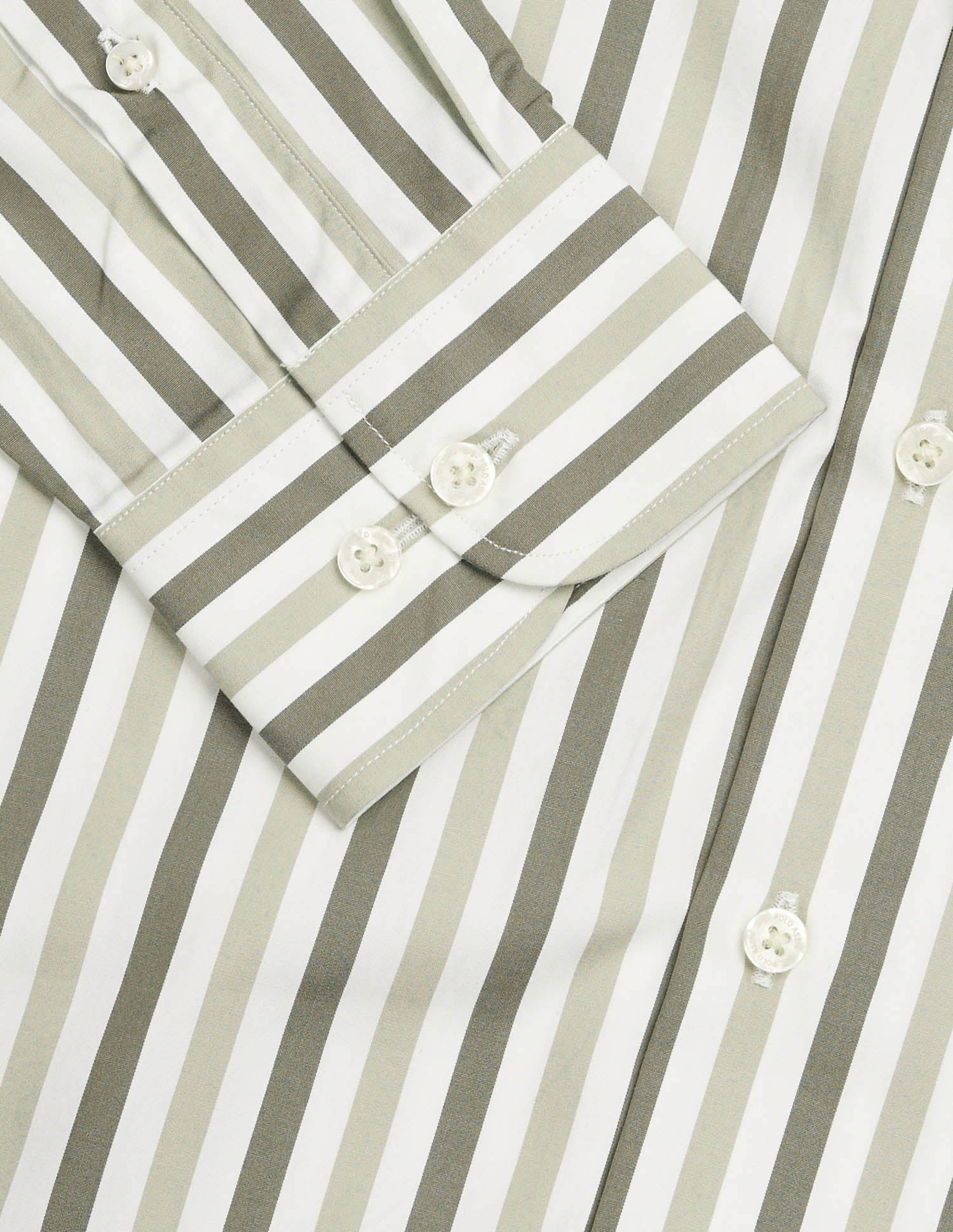 Vertical Striped Pure Cotton Shirt Olive - U.S. POLO ASSN. | Large