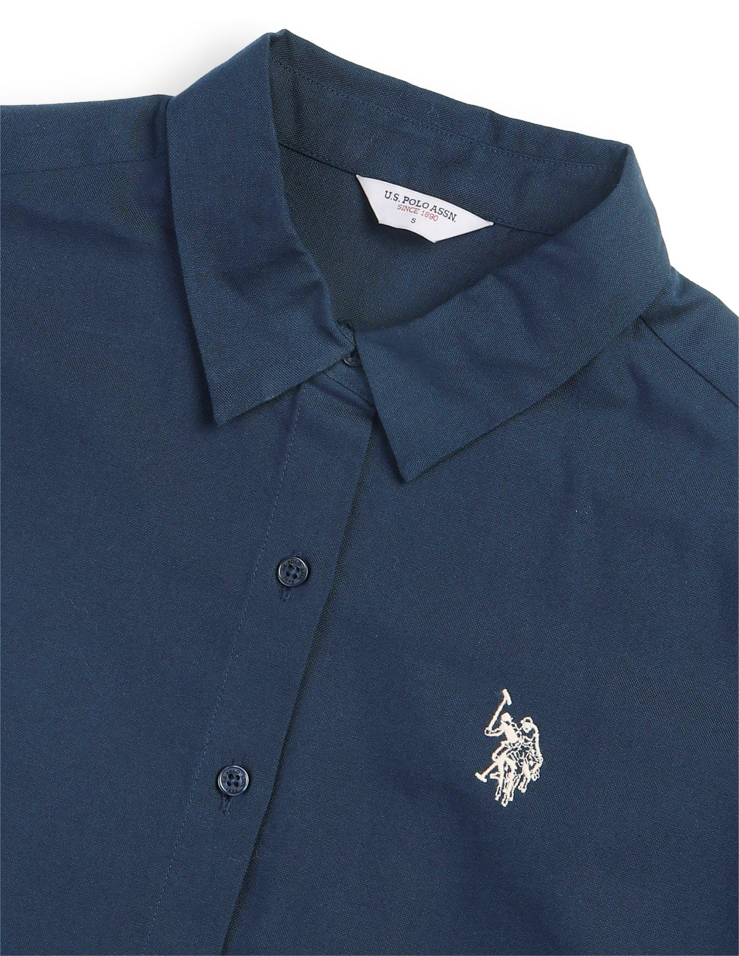 Regular Fit Solid Shirt Navy - U.S. Polo Assn. India | Large