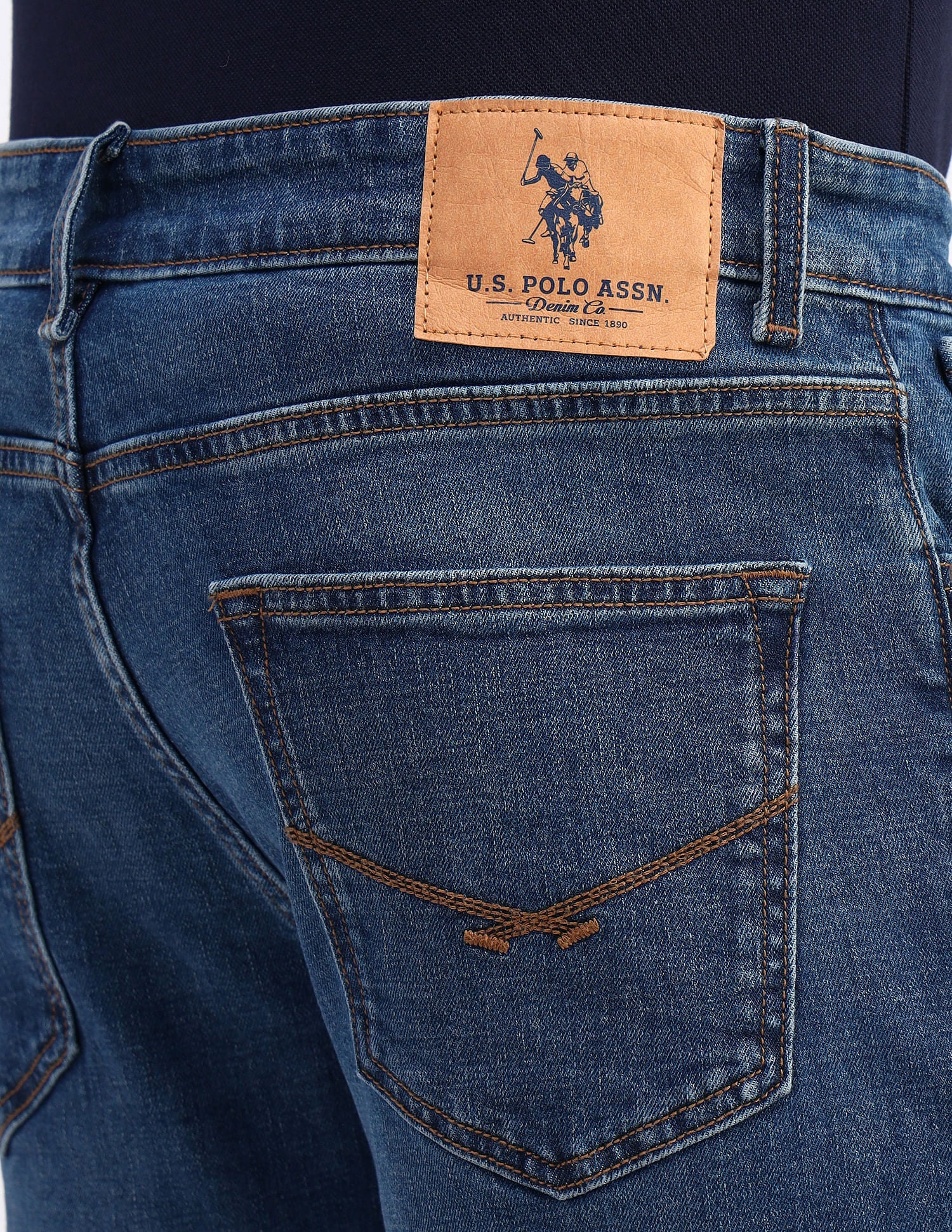 Harold Slim Straight Fit Blue Jeans Blue - U.S. Polo Assn. India | Large