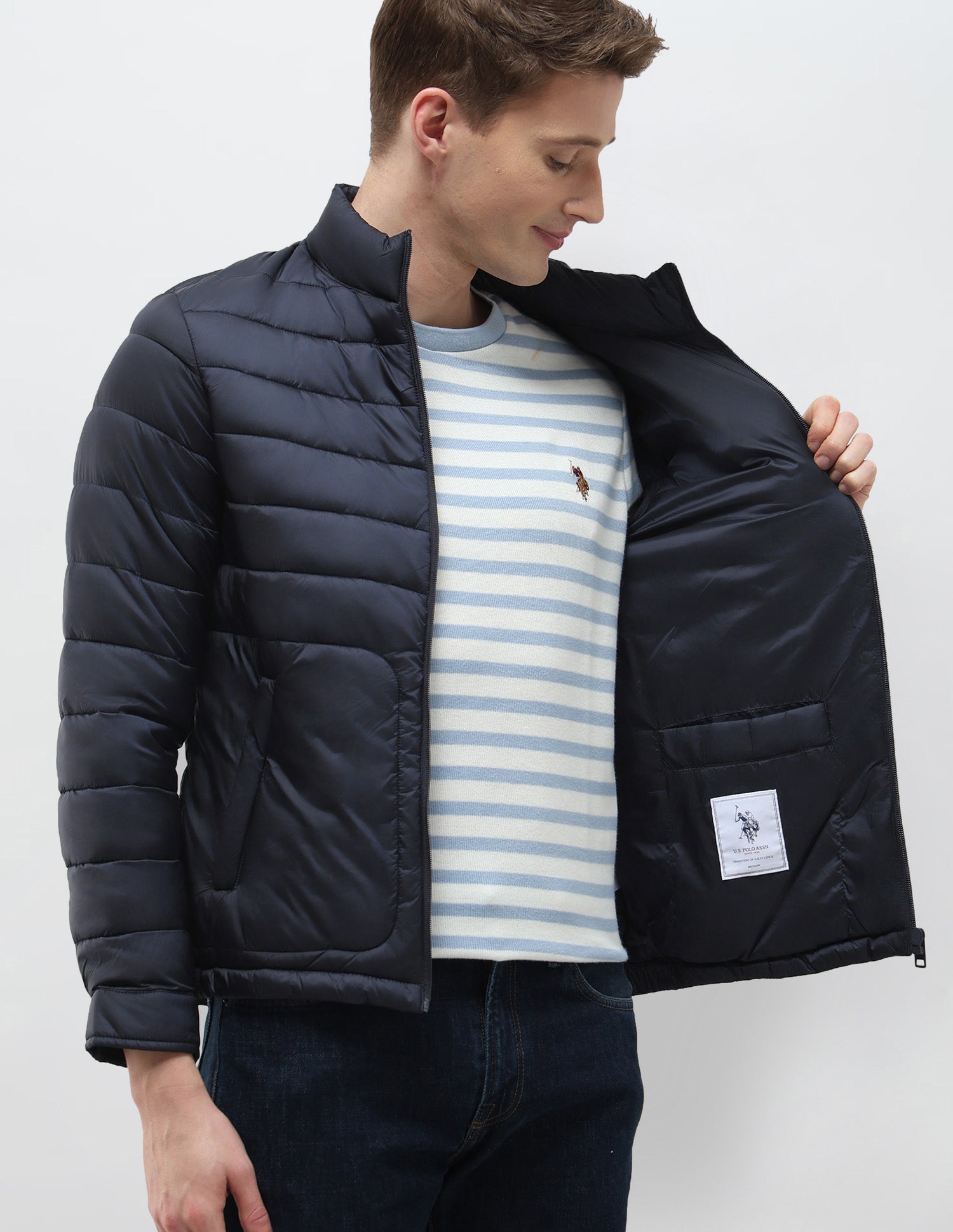Packable Puffer Jacket Navy - U.S. Polo Assn. India | Large
