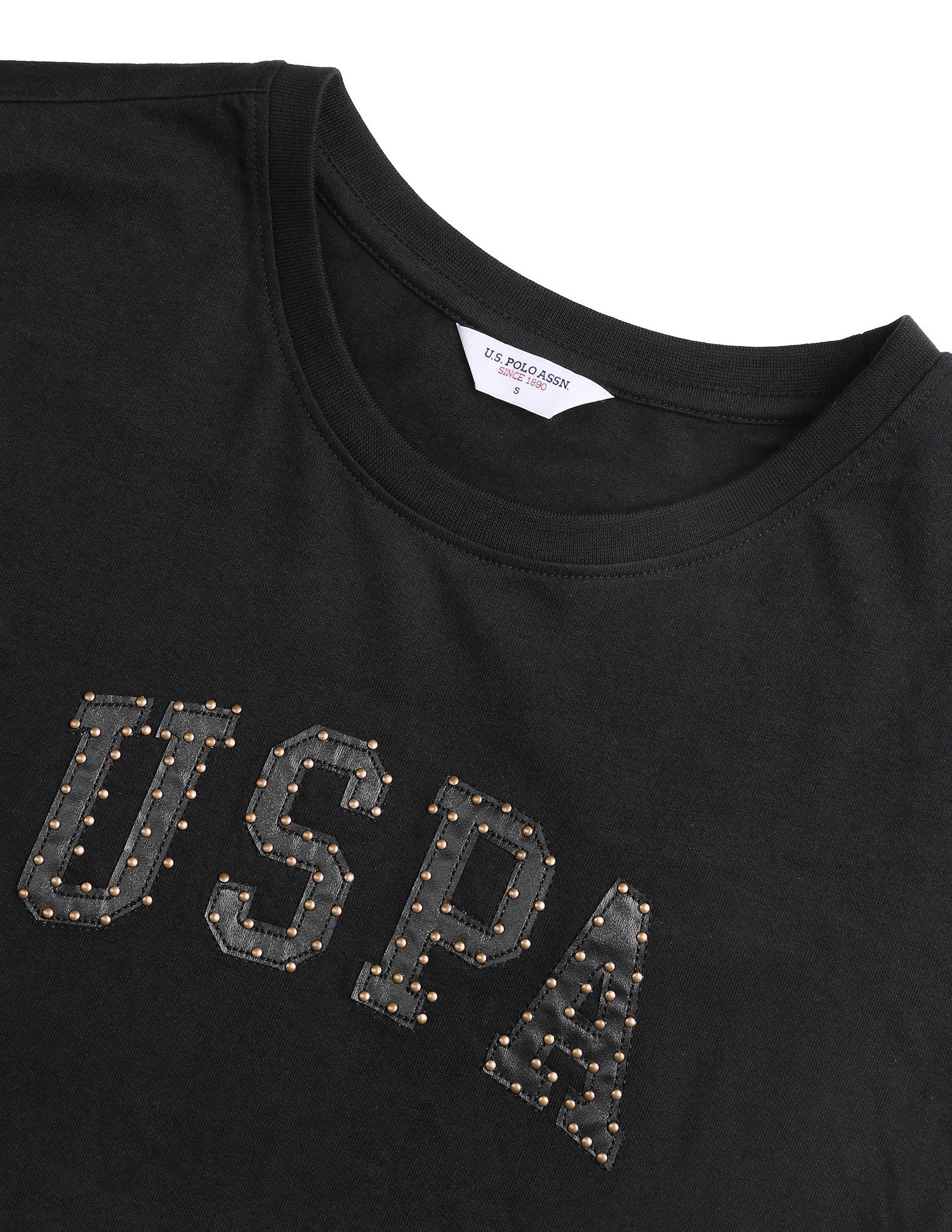 Brand Embellished Regular Fit T-Shirt Black - U.S. Polo Assn. India | Large