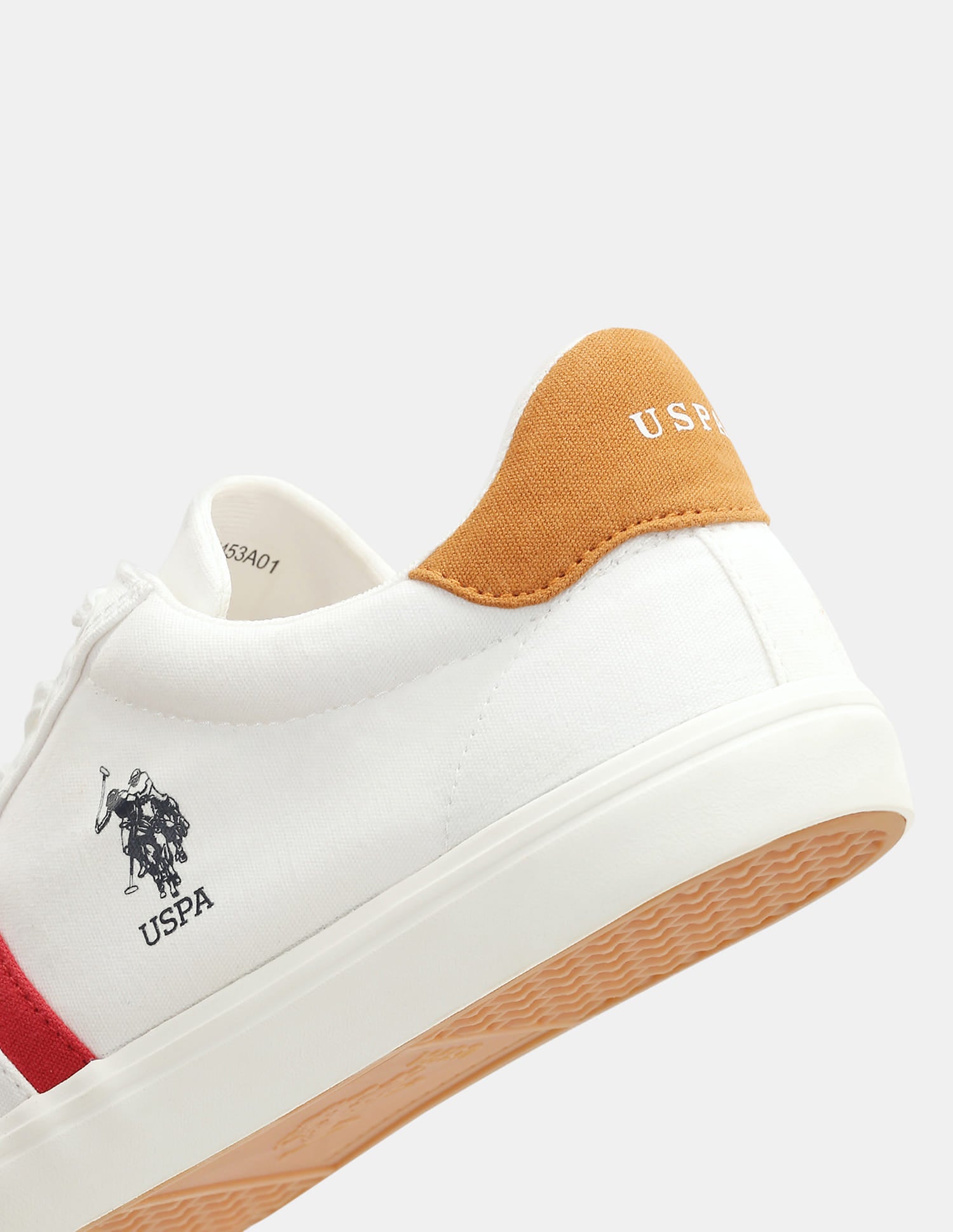 Men Striped Round Toe Abor 5.0 Sneakers Off White - U.S. Polo Assn. India | Large