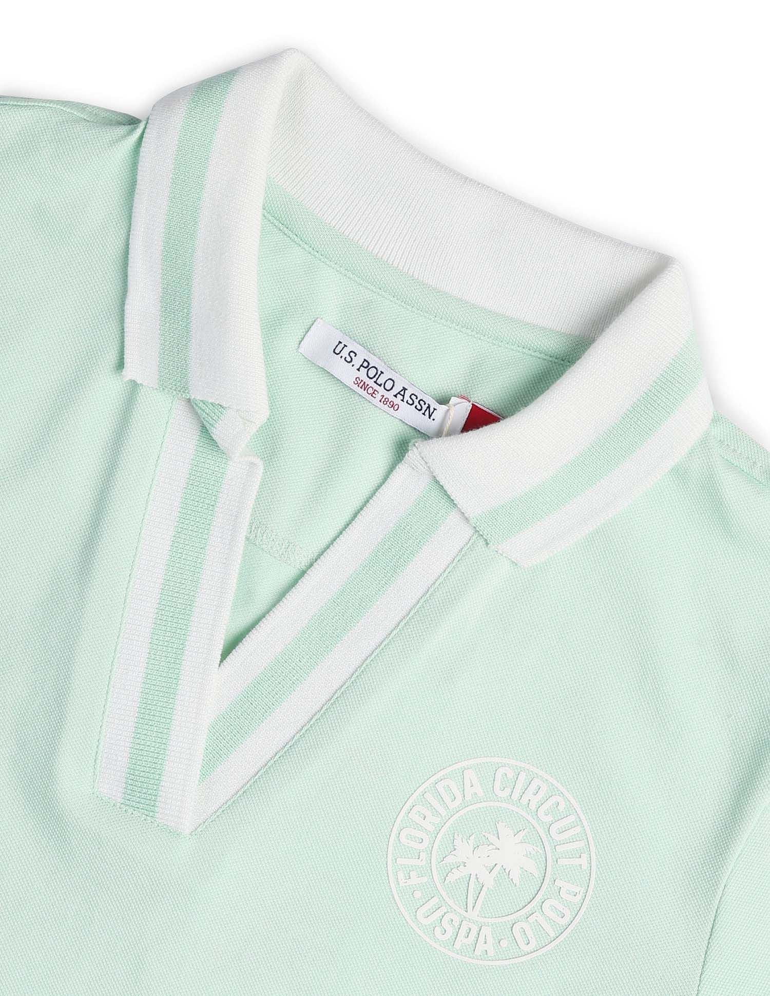 Regular Fit Brand Printed Polo Shirt Mint - U.S. POLO ASSN. | Large