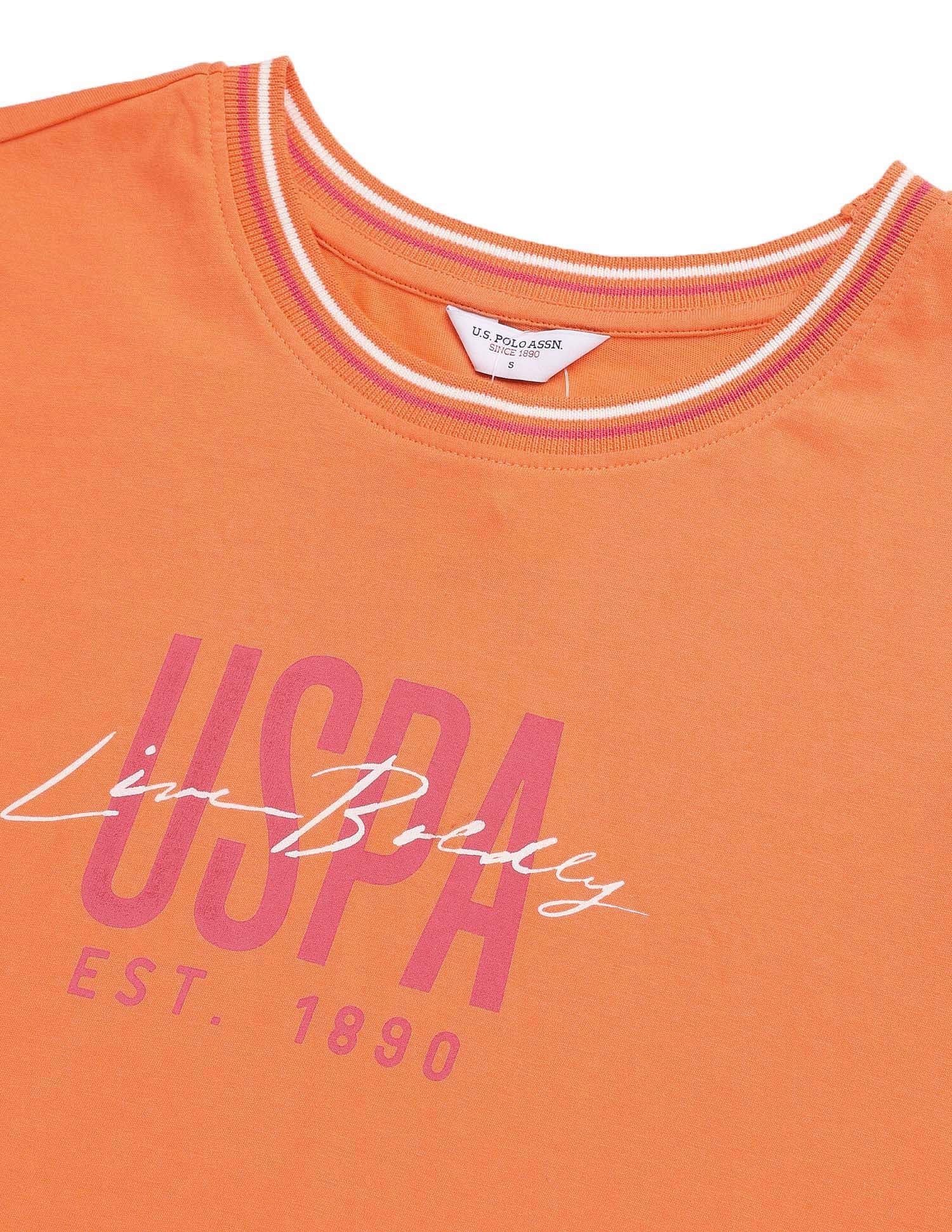 Regular Fit Brand Printed T-Shirt Light Orange - U.S. POLO ASSN. | Large
