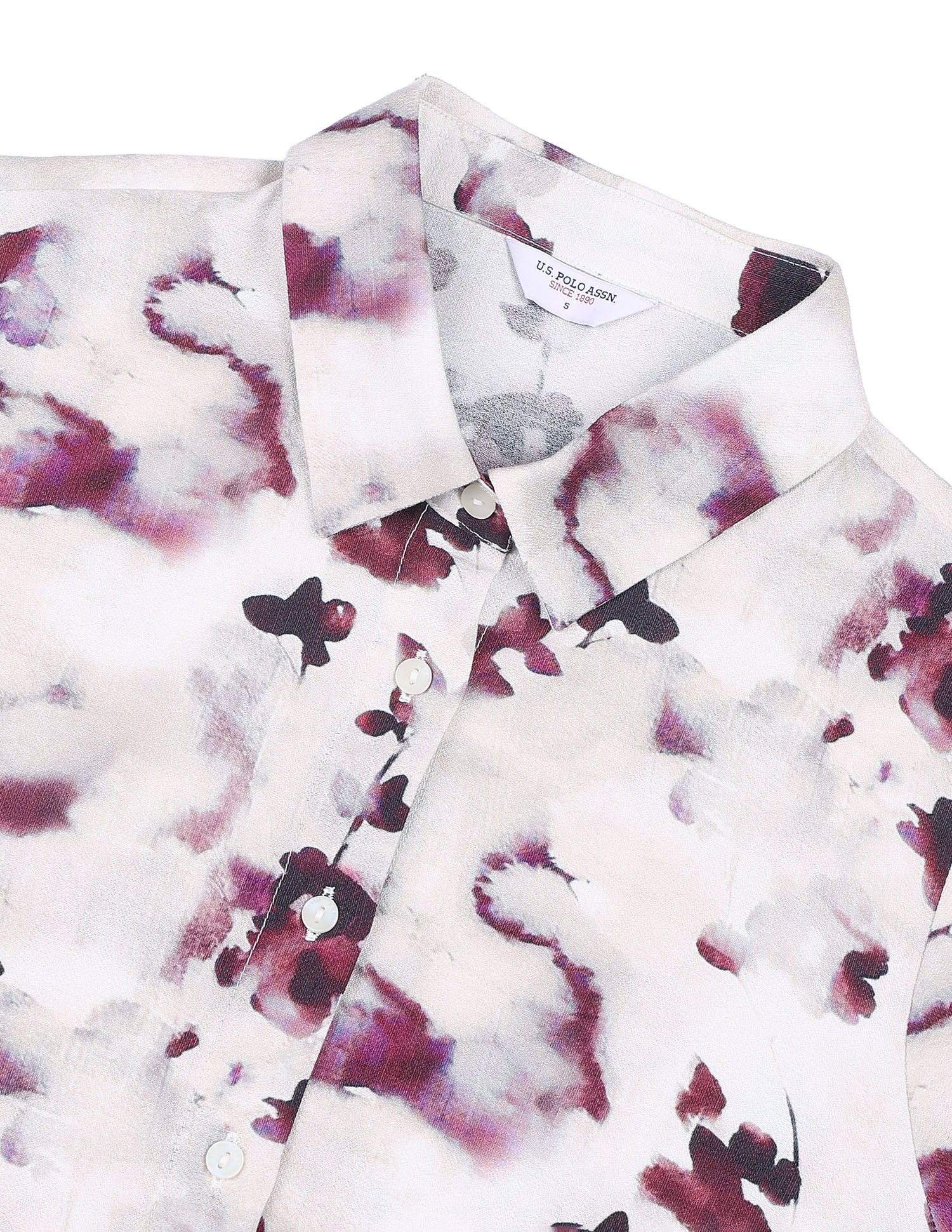 Abstract Printed Regular Fit Shirt Wine - U.S. Polo Assn. India | Large