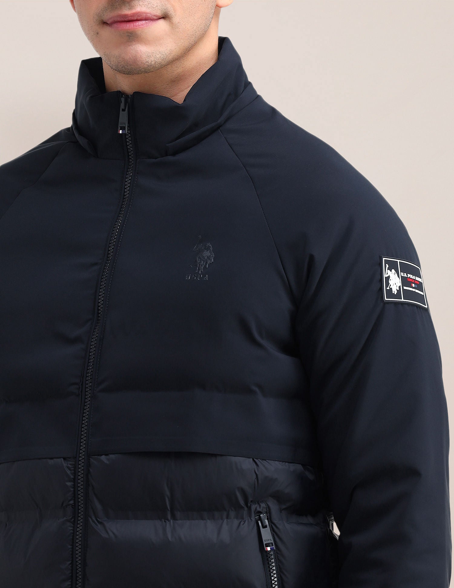 Solid Hooded Puffer Jacket Dark Navy - U.S. POLO ASSN. | Large