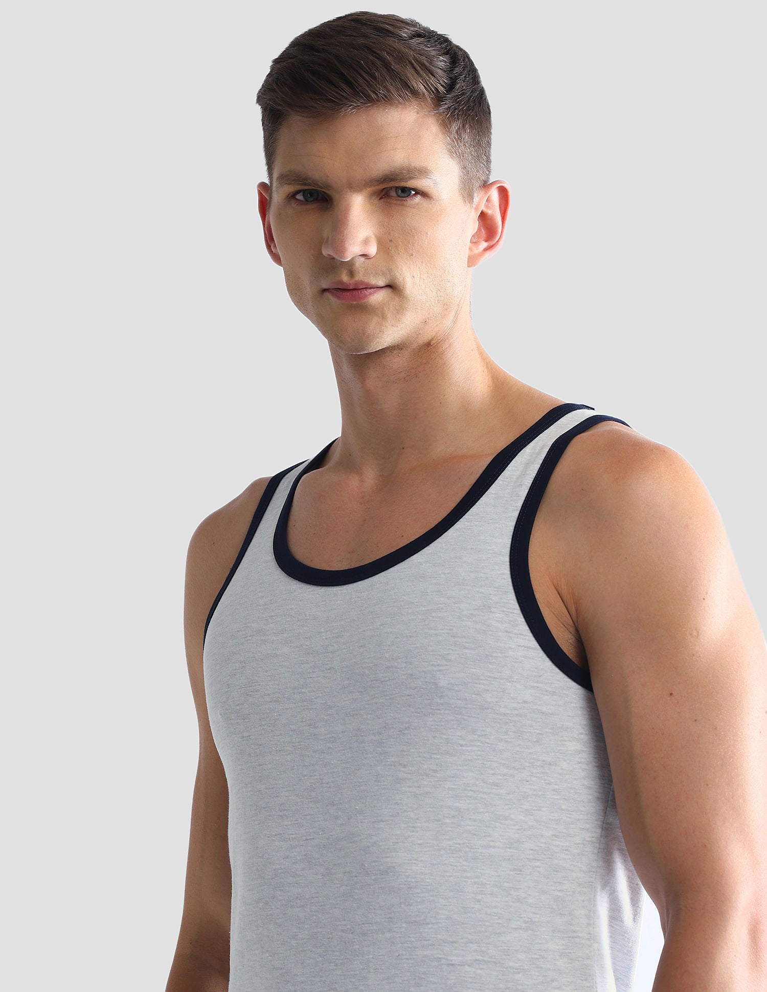 Contrast Binding Cotton OEV01 Vest - Pack Of 1 Grey - U.S. POLO ASSN. | Large