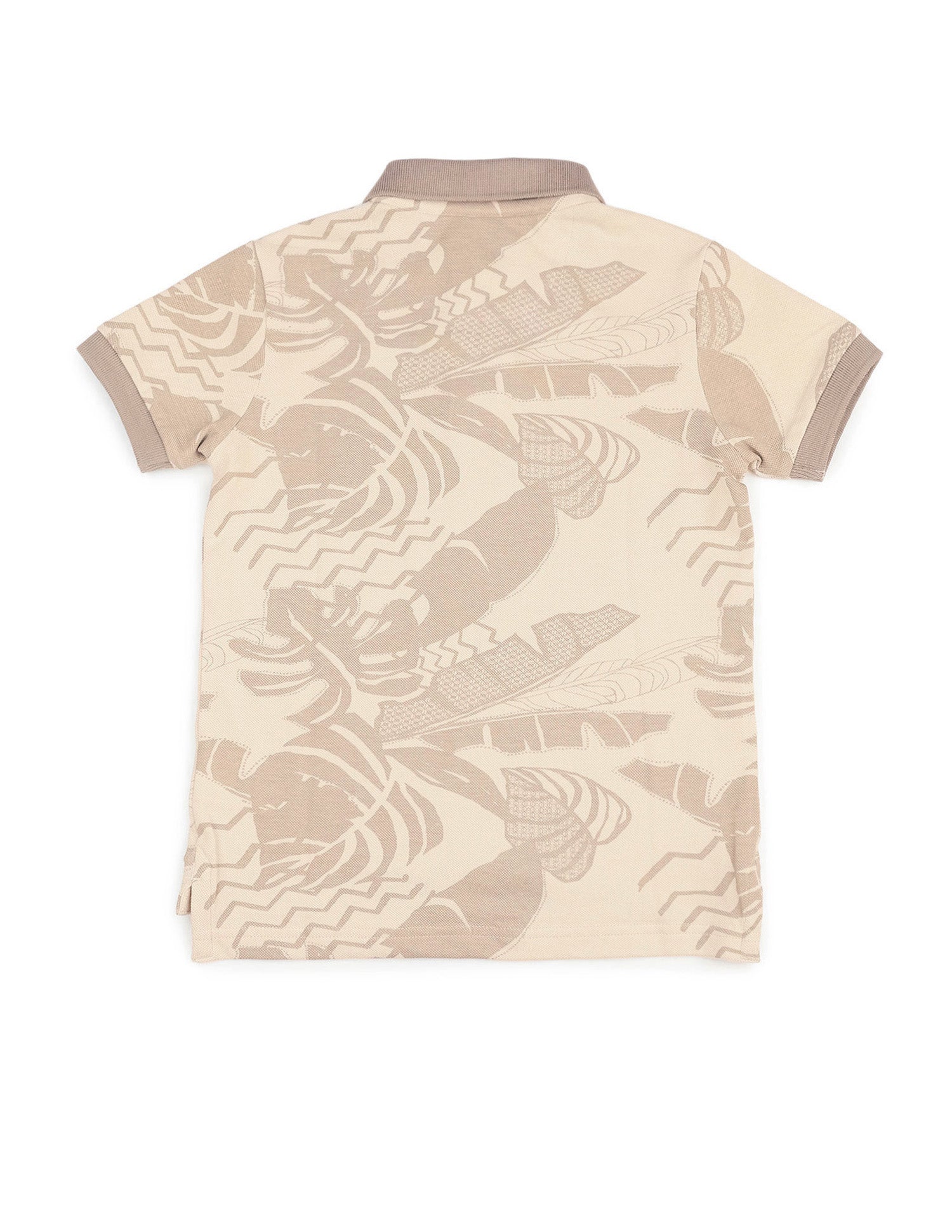 Boys All Over Printed Regular Fit Polo Shirt Beige - U.S. POLO ASSN. | Large