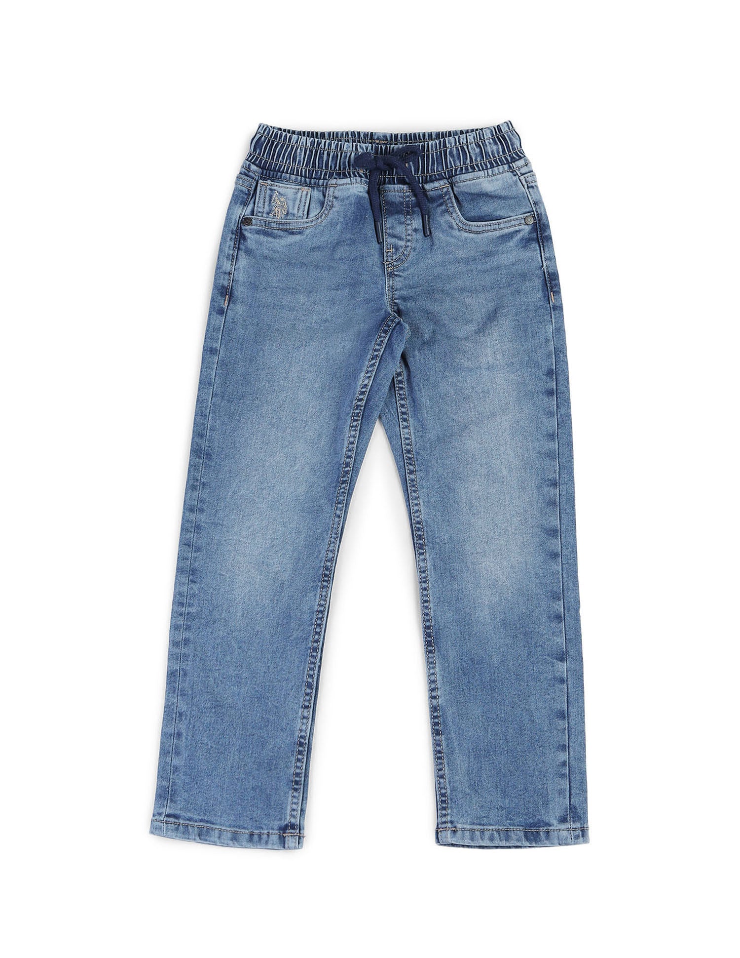 Boys Stone Washed Relaxed Fit Jeans Light Blue - U.S. POLO ASSN. | Large