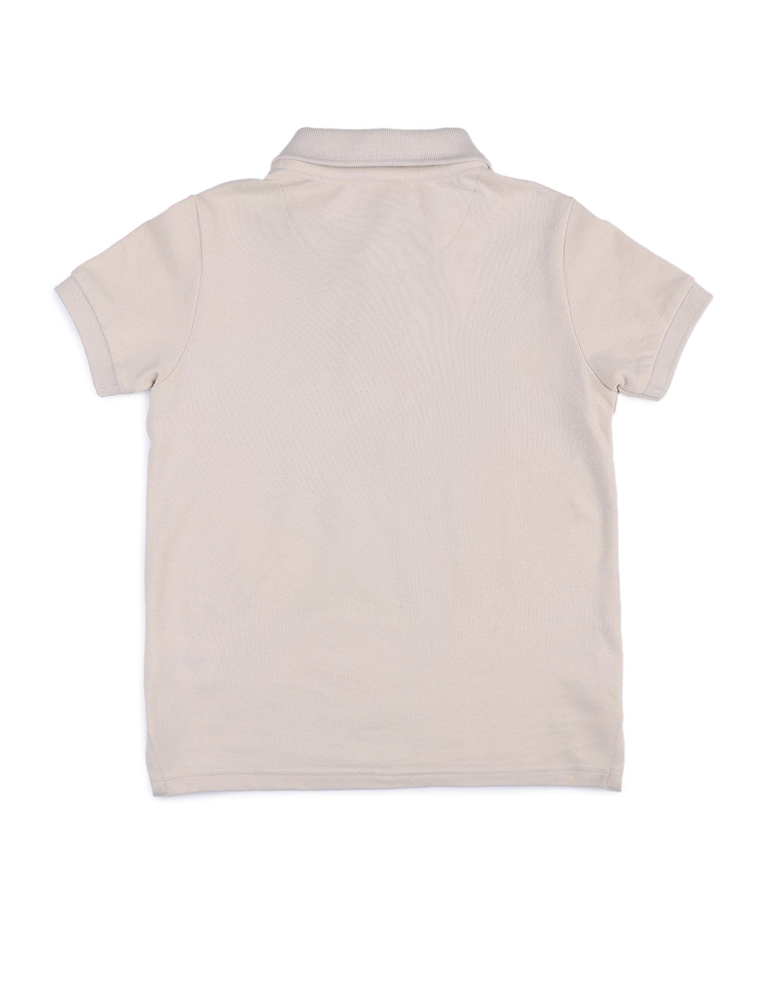 Boys Brand Printed Pure Cotton Polo Shirt Beige - U.S. POLO ASSN. | Large