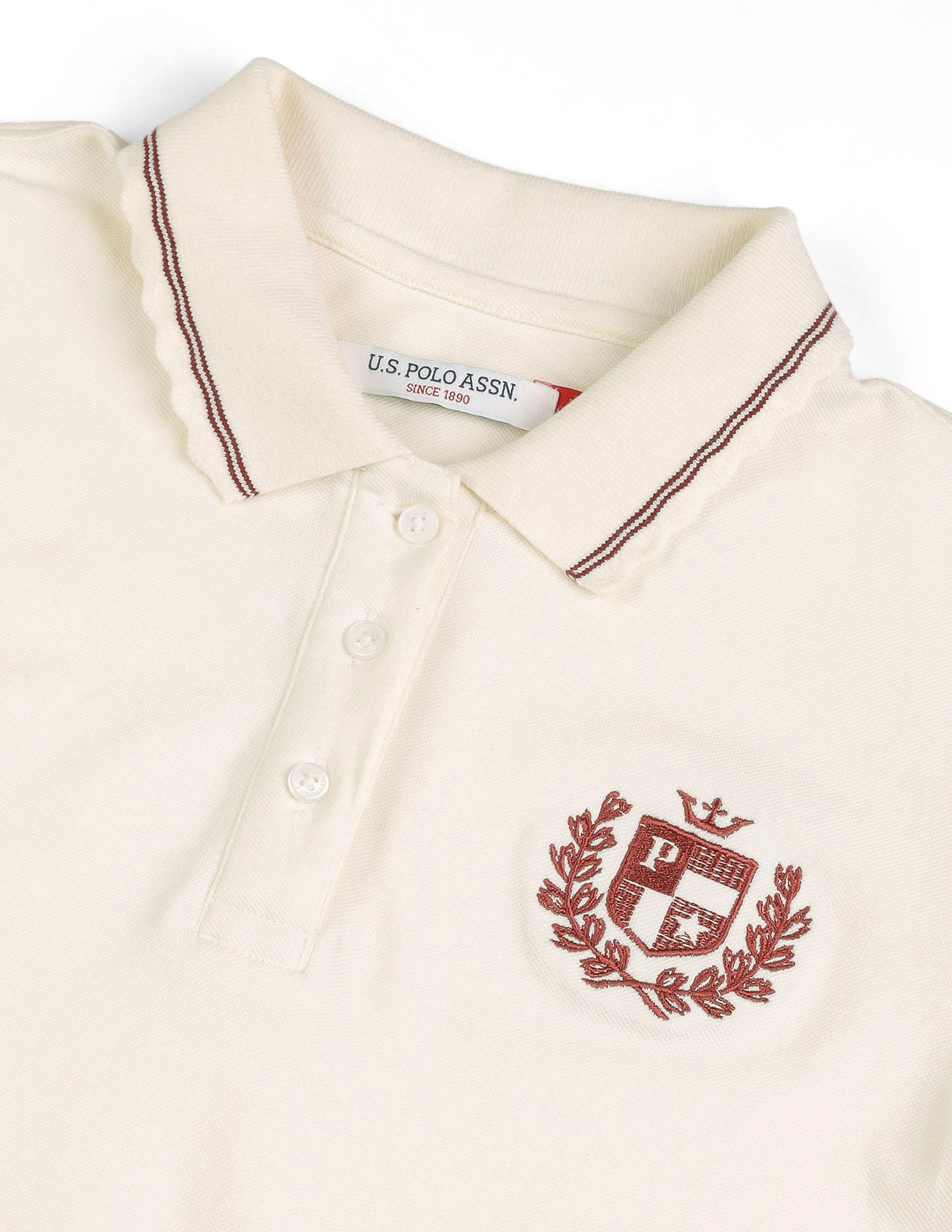 Regular Fit Solid Polo Shirt Off White - U.S. POLO ASSN. | Large
