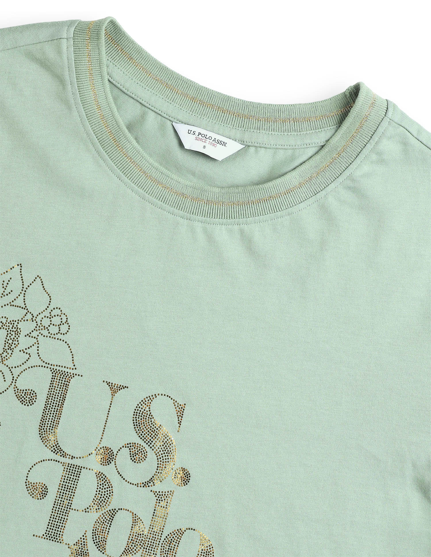 Graphic Foil Printed Regular Fit T-Shirt Green - U.S. Polo Assn. India | Large