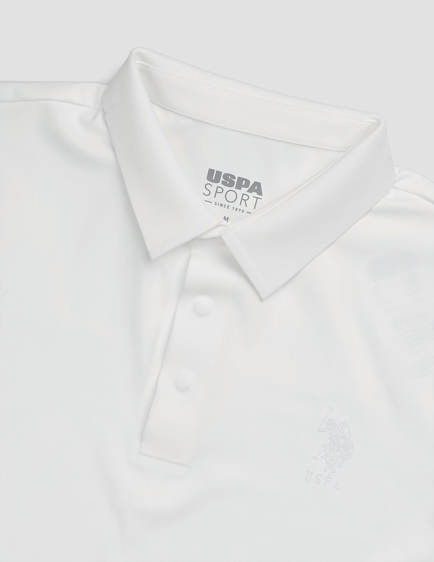 Brand Embossed Active Polo Shirt Off White - U.S. POLO ASSN. | Large
