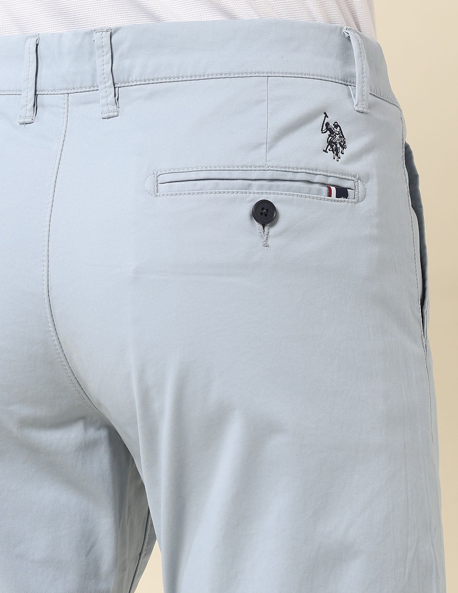 Denver Slim Fit Twill Trousers Blue - U.S. POLO ASSN. | Large