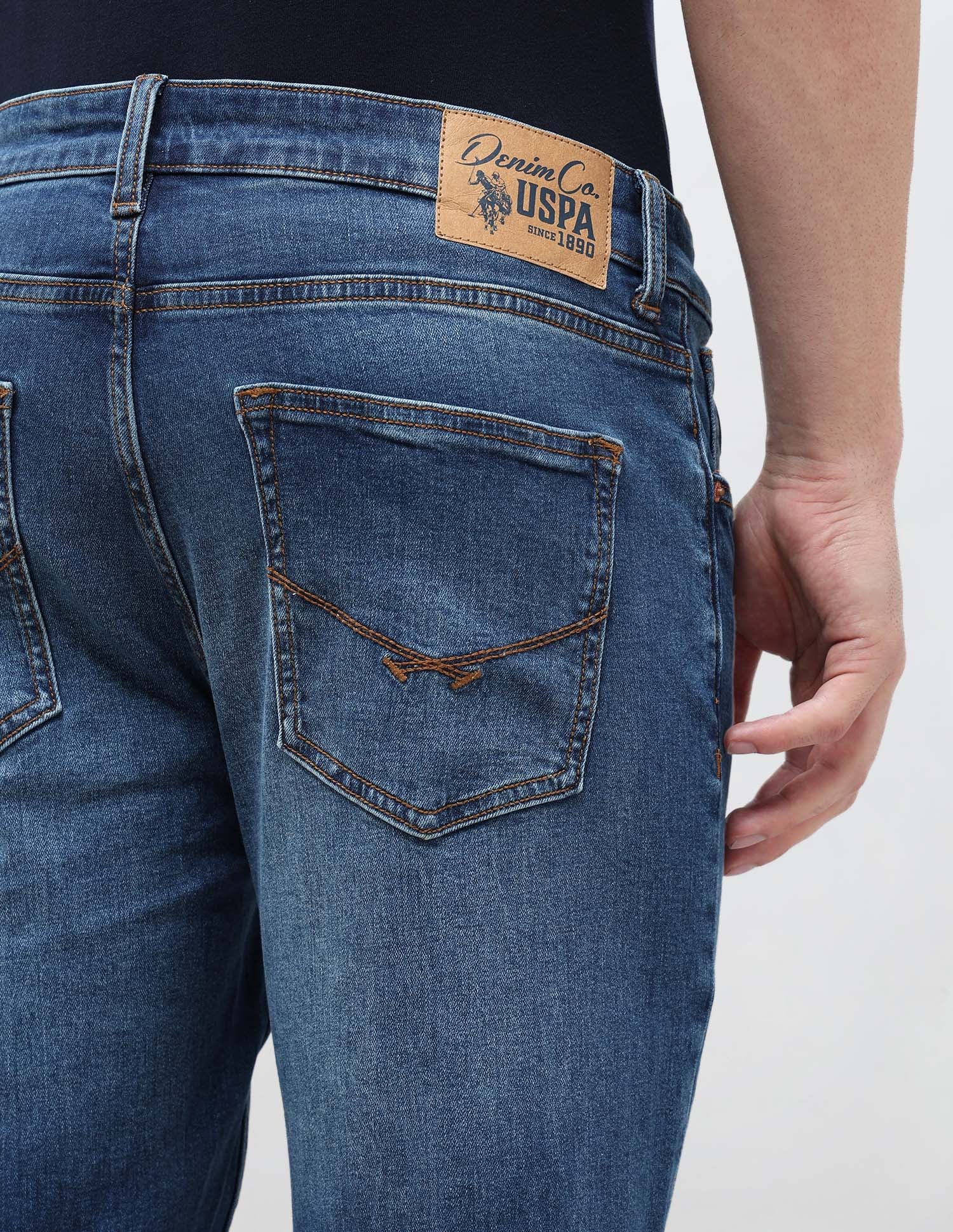 Cole Comfort Cropped Fit Blue Jeans Indigo - U.S. POLO ASSN. | Large