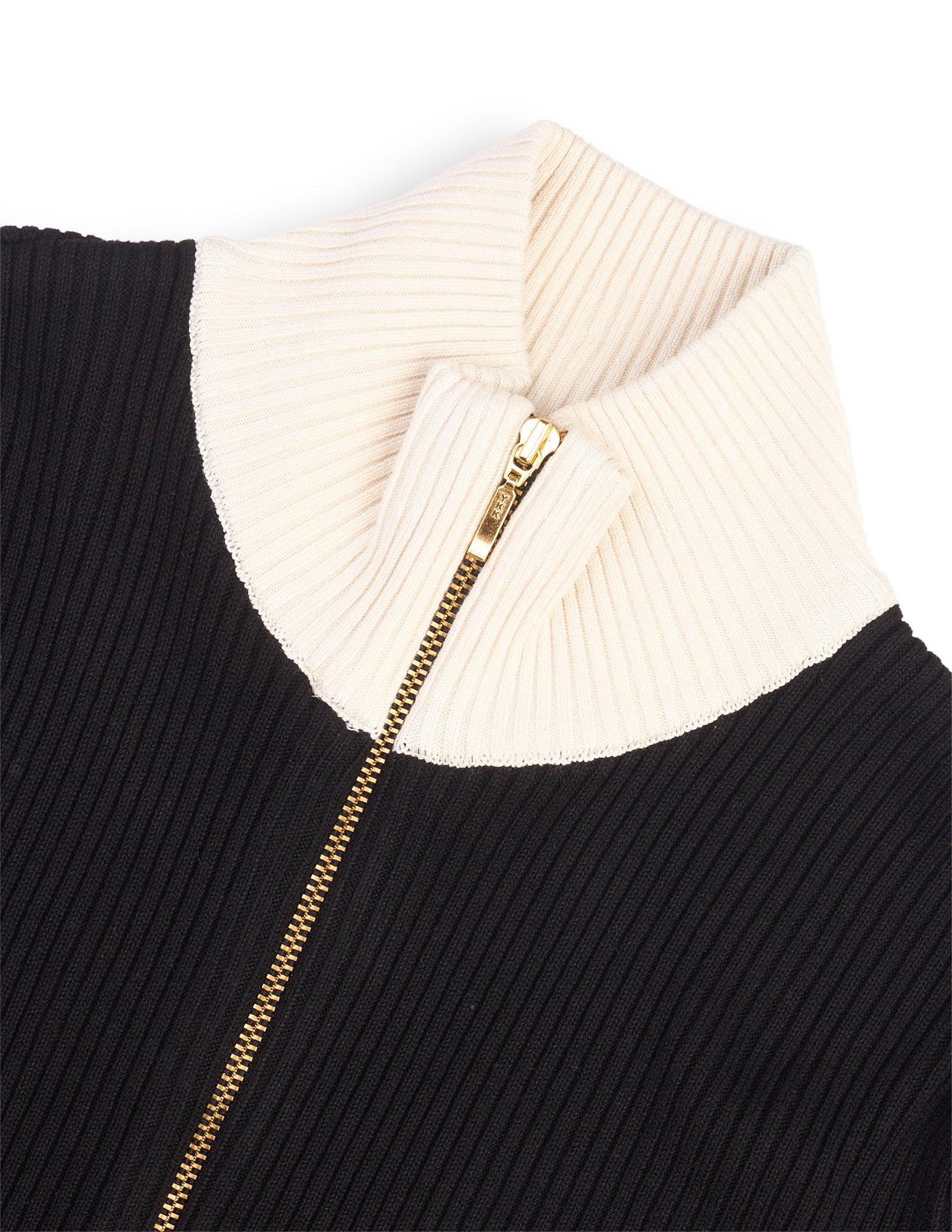 Patterned Knit Zipper Cardigan Sweater Black - U.S. Polo Assn. India | Large