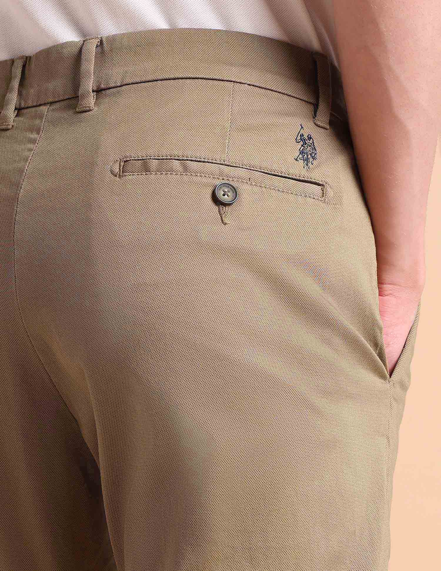 Super Slim Fit Satin Chinos Khaki - U.S. POLO ASSN. | Large