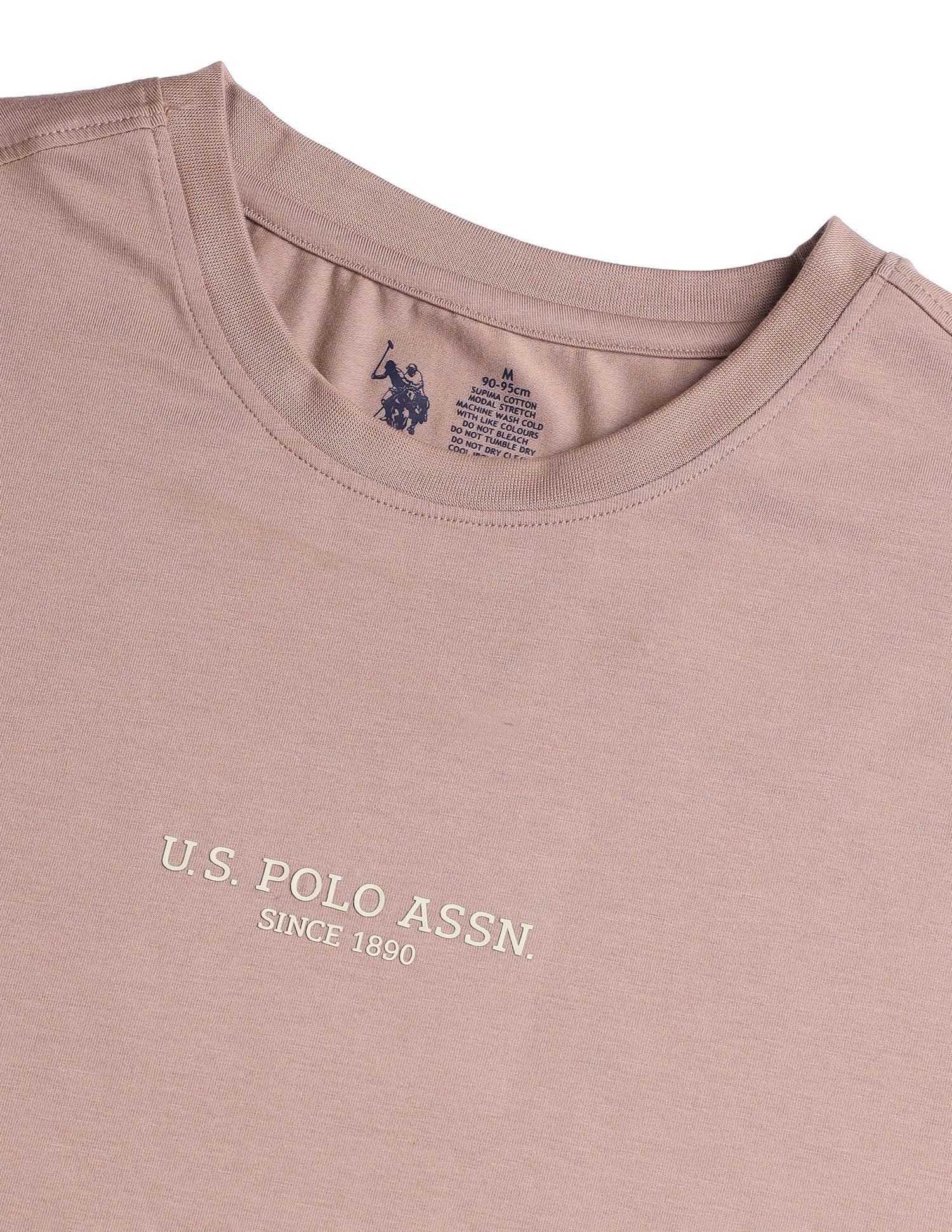 Comfort Relaxed Fit Breathable PE005-PL Lounge T-Shirt - Pack Of 1 Stucco - U.S. Polo Assn. India | Large