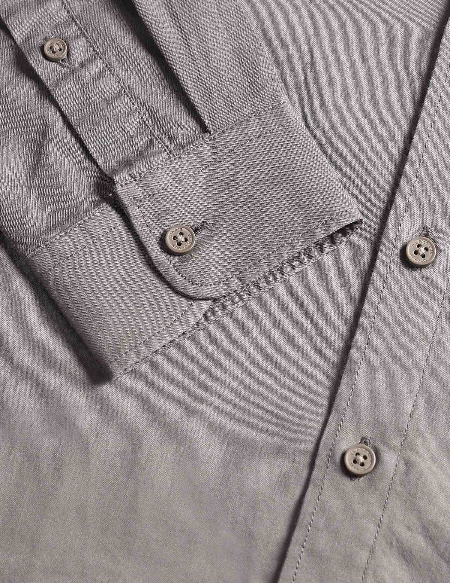 Twill Regular Fit Shirt Brown - U.S. Polo Assn. India | Large