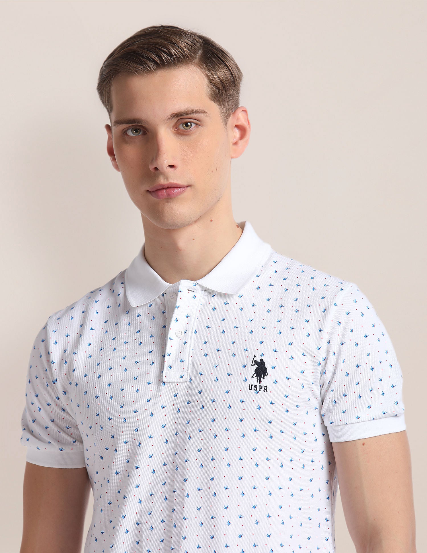 Graphic Print Ribbed Collar Polo Shirt – U.S. Polo Assn. India