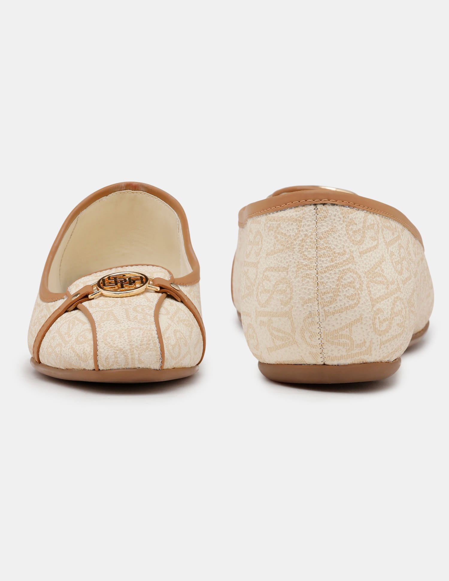 Women Alina 3.0 Brand Printed Round Toe Ballerinas Off White - U.S. Polo Assn. India | Large