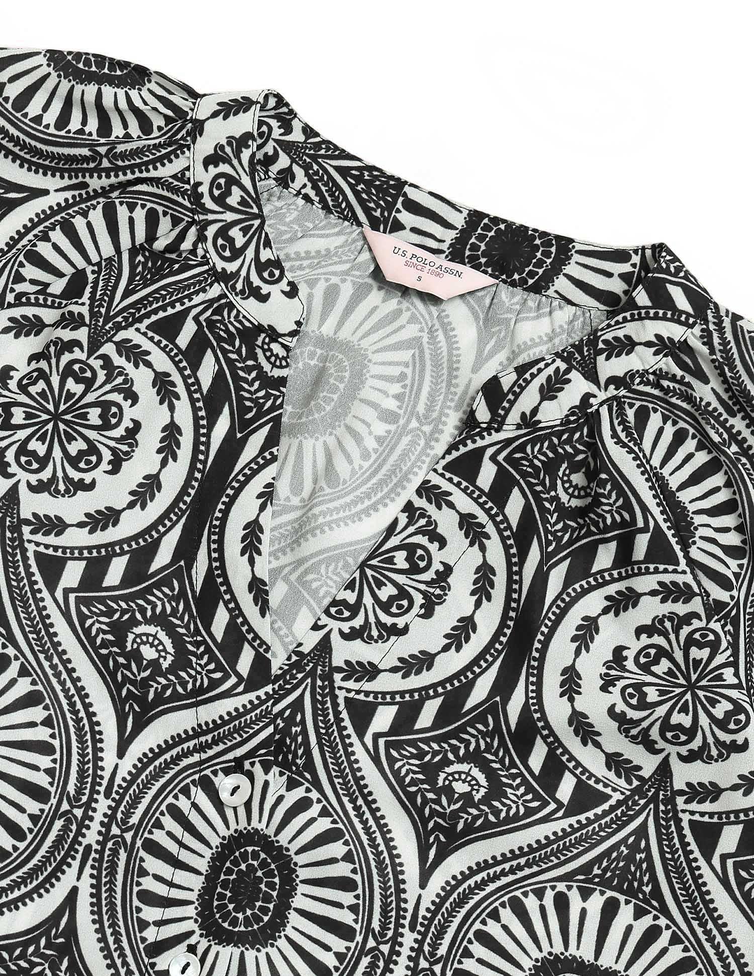 Relaxed Fit Abstract Printed Top Black - U.S. POLO ASSN. | Large