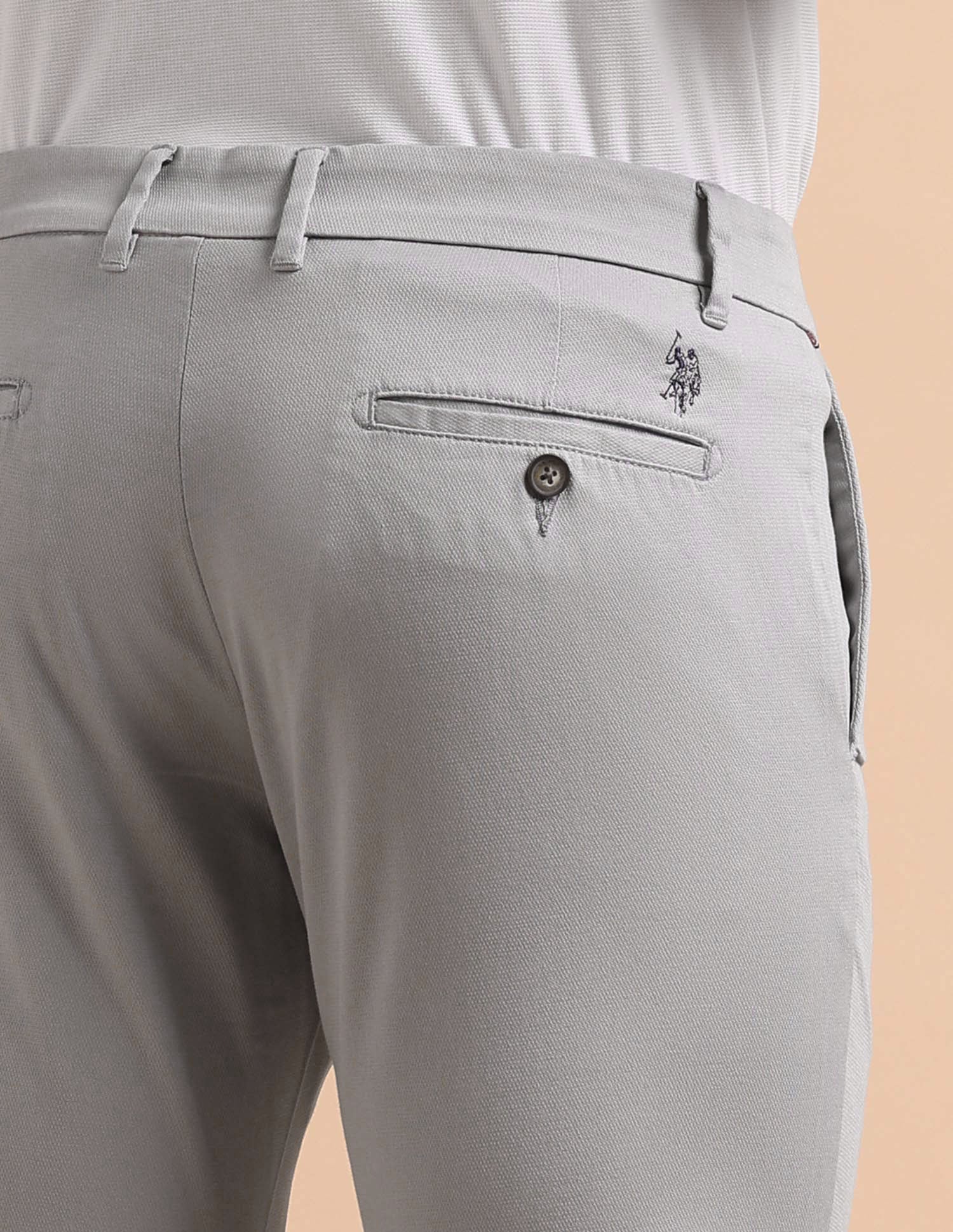 Satin Super Slim Fit Trousers Light Grey - U.S. POLO ASSN. | Large