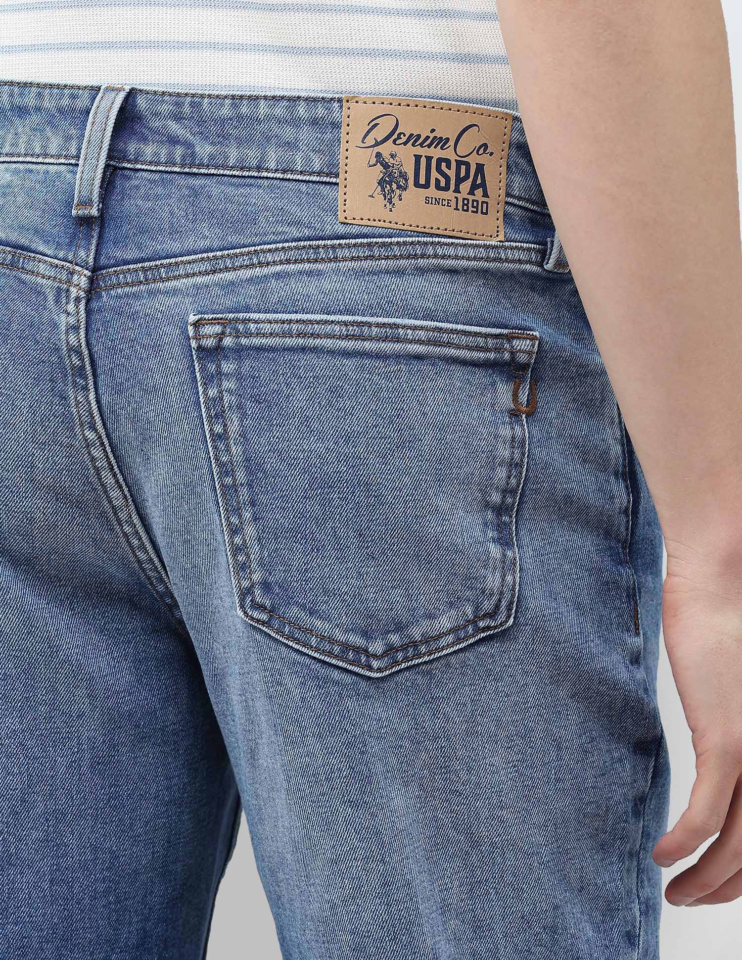 Shawn Relaxed Fit Blue Jeans Mid Blue - U.S. Polo Assn. India | Large