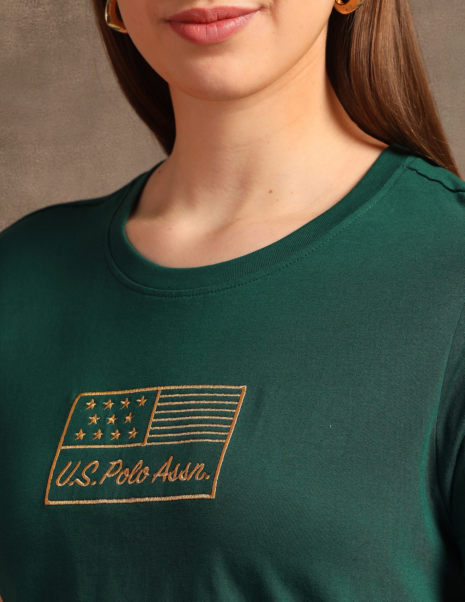 Regular Fit Solid T-Shirt Dark Green - U.S. POLO ASSN. | Large