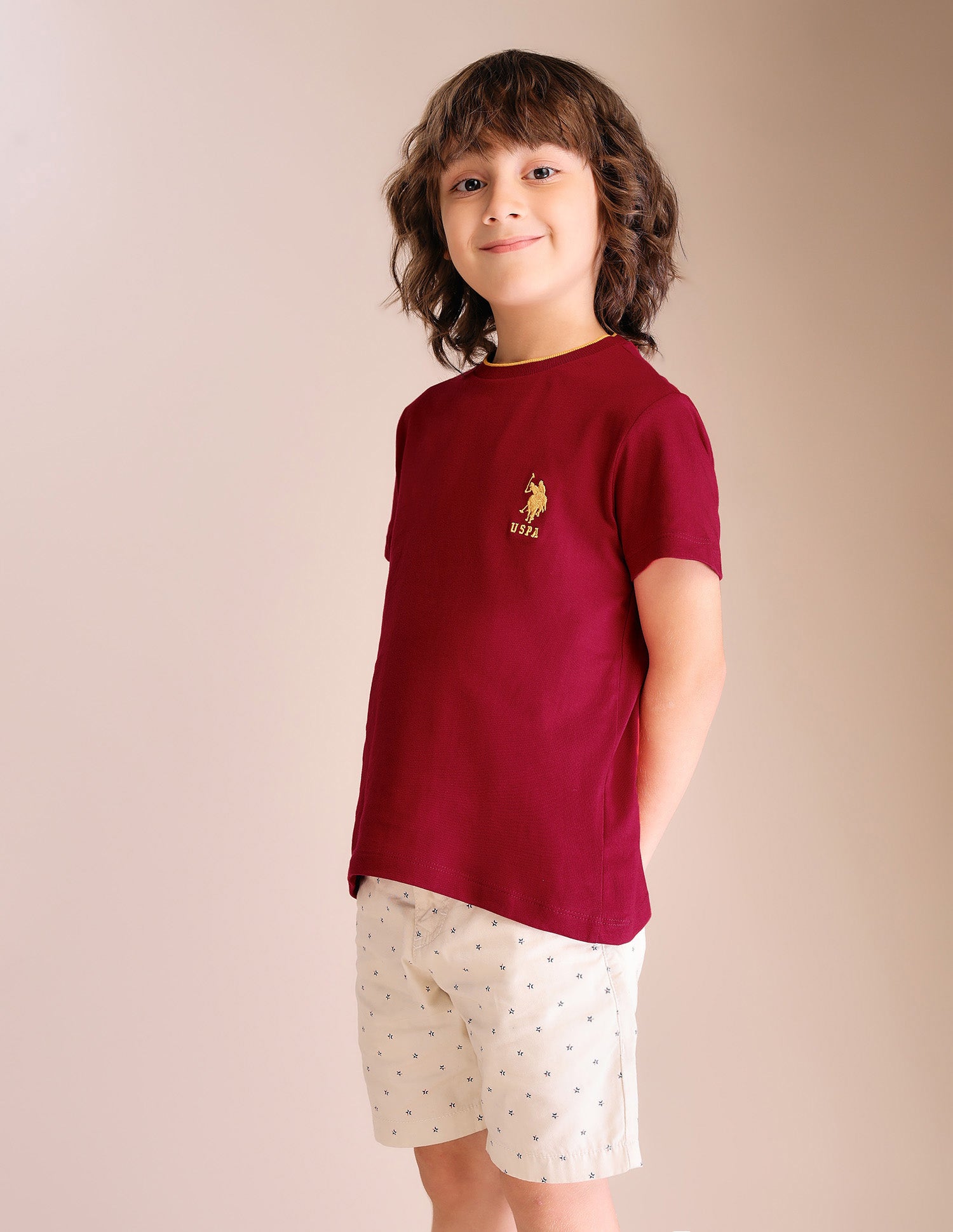 Boys Solid Regular Fit T-Shirt - Pack Of 2 Black and Red - U.S. POLO ASSN. | Large