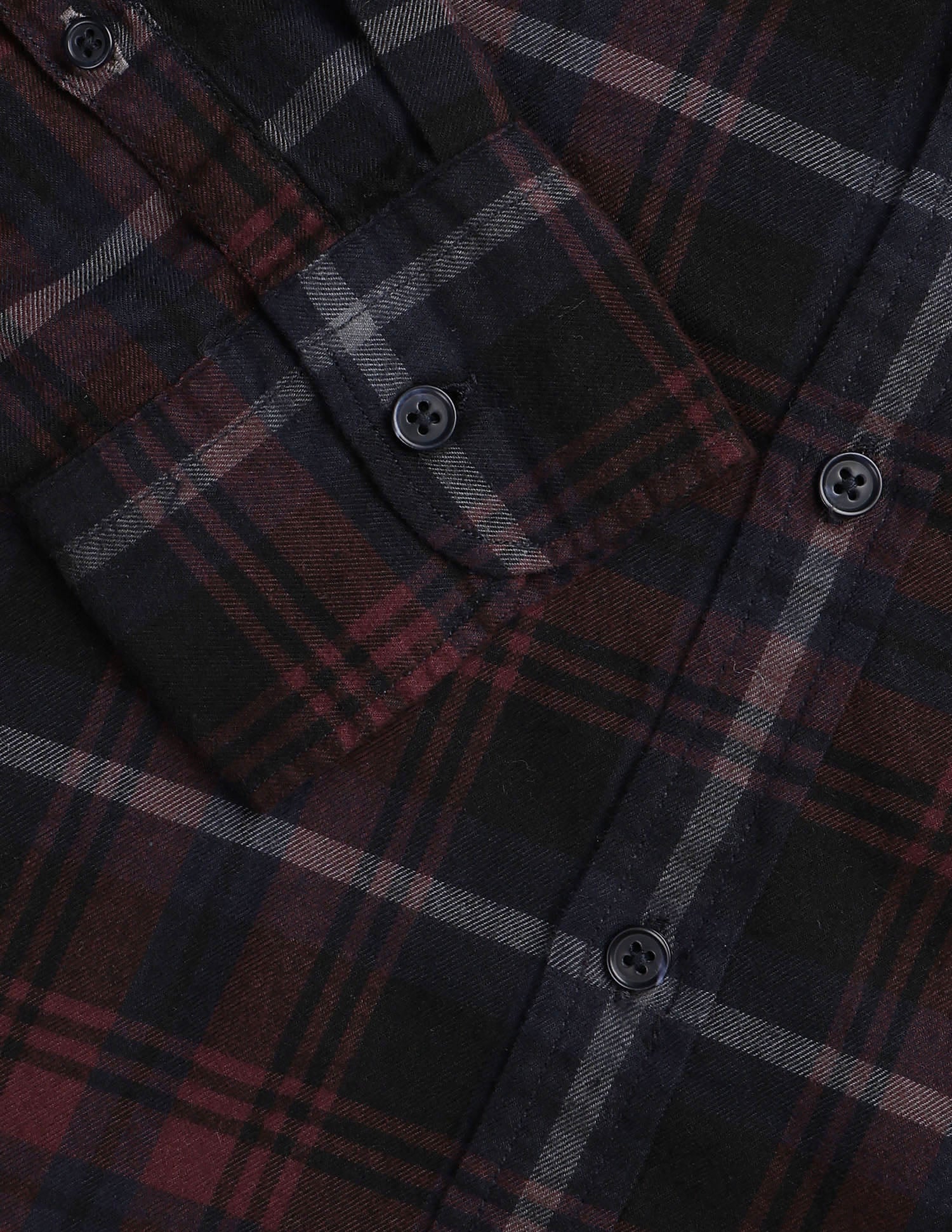 Plaid Checked Twill Shirt Maroon - U.S. POLO ASSN. | Large