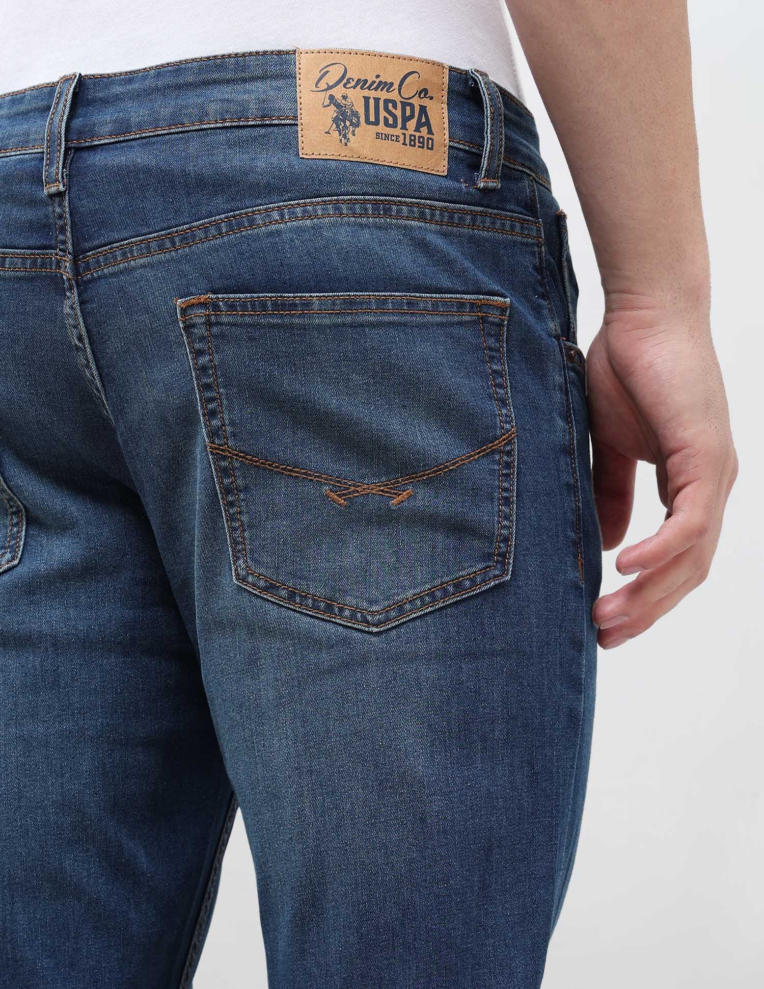 Brandon Slim Tapered Fit Blue Jeans Indigo - U.S. POLO ASSN. | Large