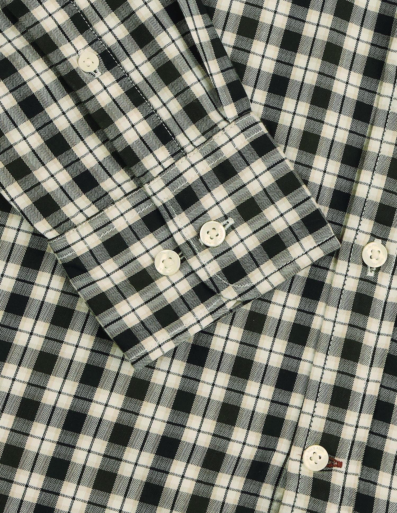 Grid Tattersall Checked Twill Shirt Dark Green - U.S. Polo Assn. India | Large