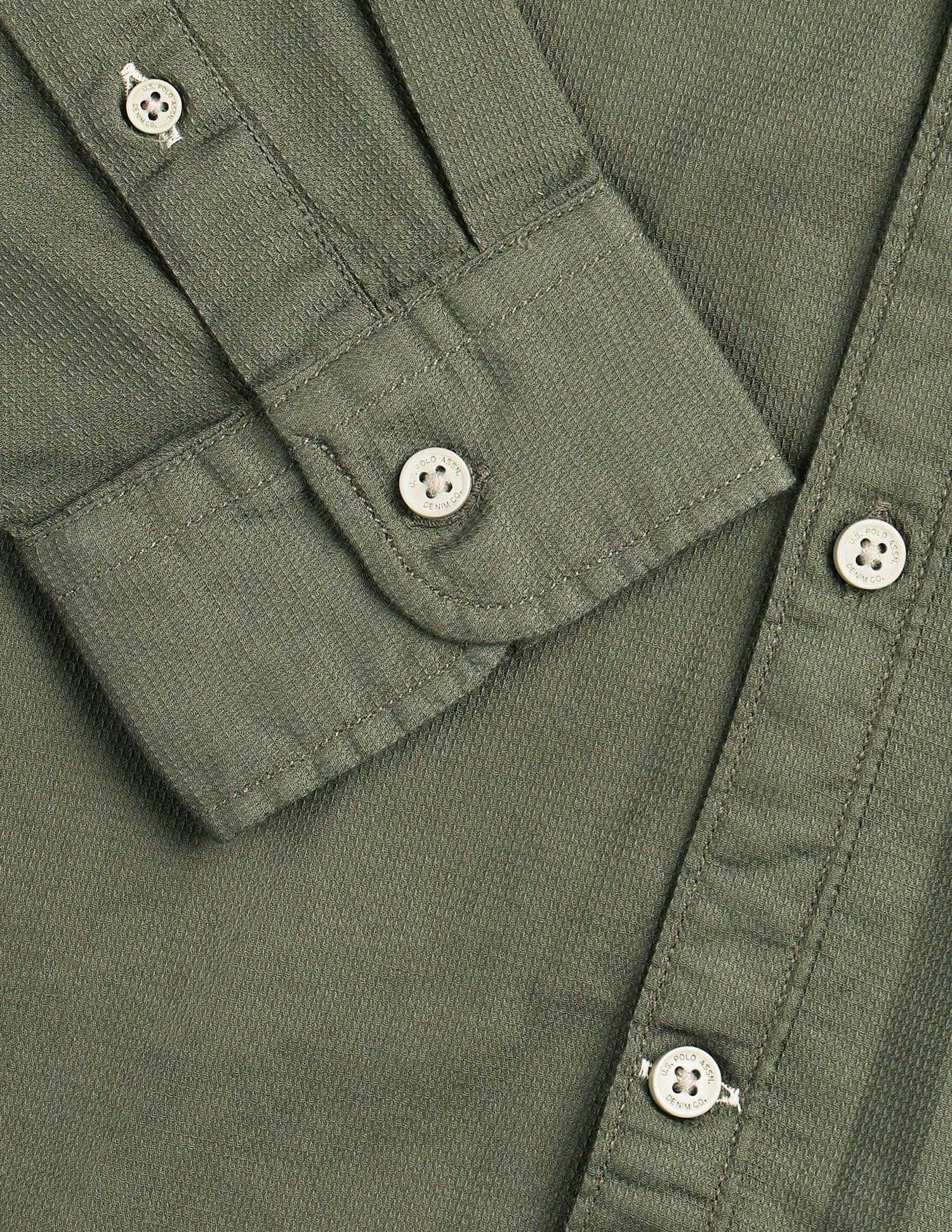 Textured Regular Fit Shirt Olive - U.S. Polo Assn. India | Large