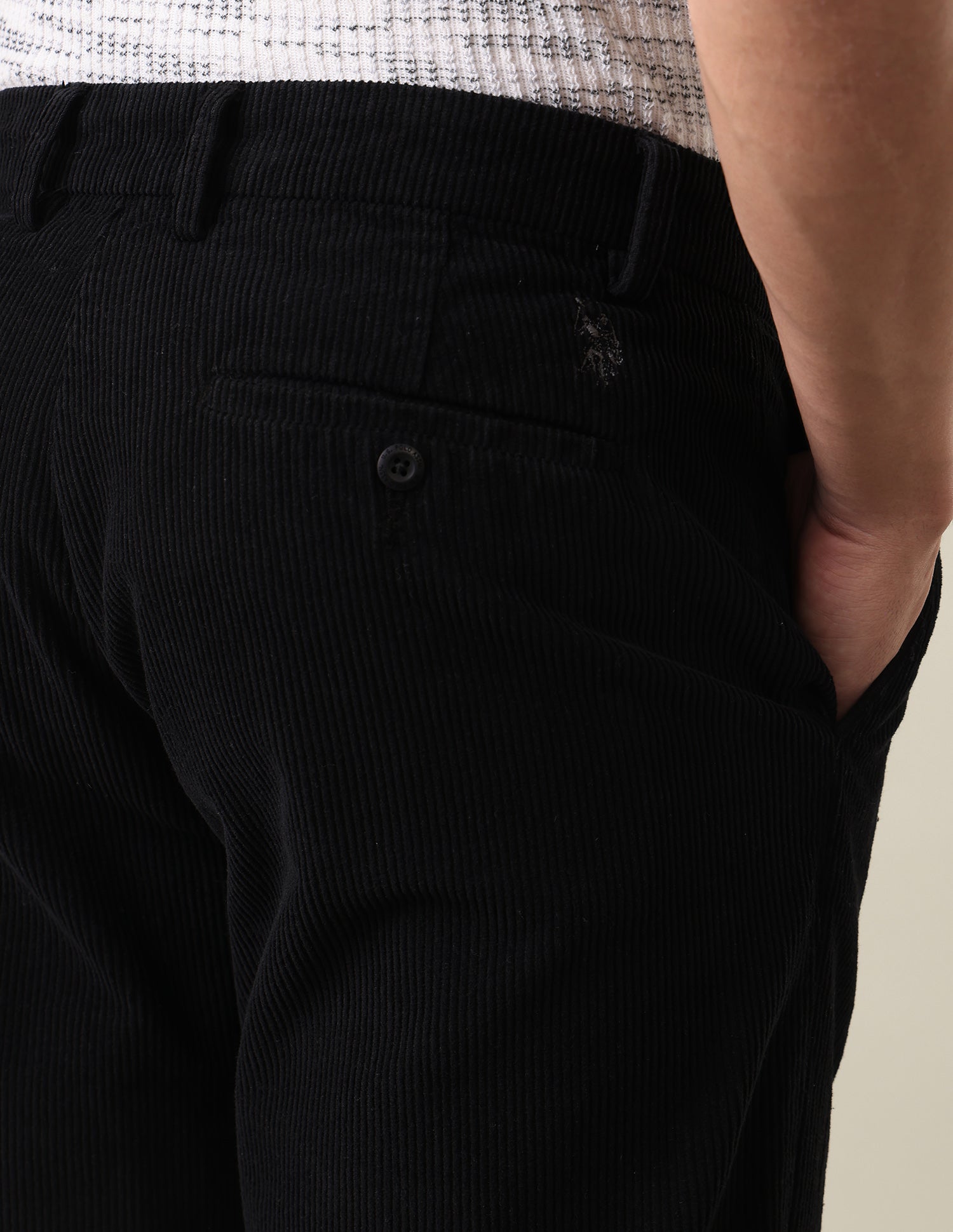 Corduroy	Riley Straight Fit Trousers Black - U.S. Polo Assn. India | Large