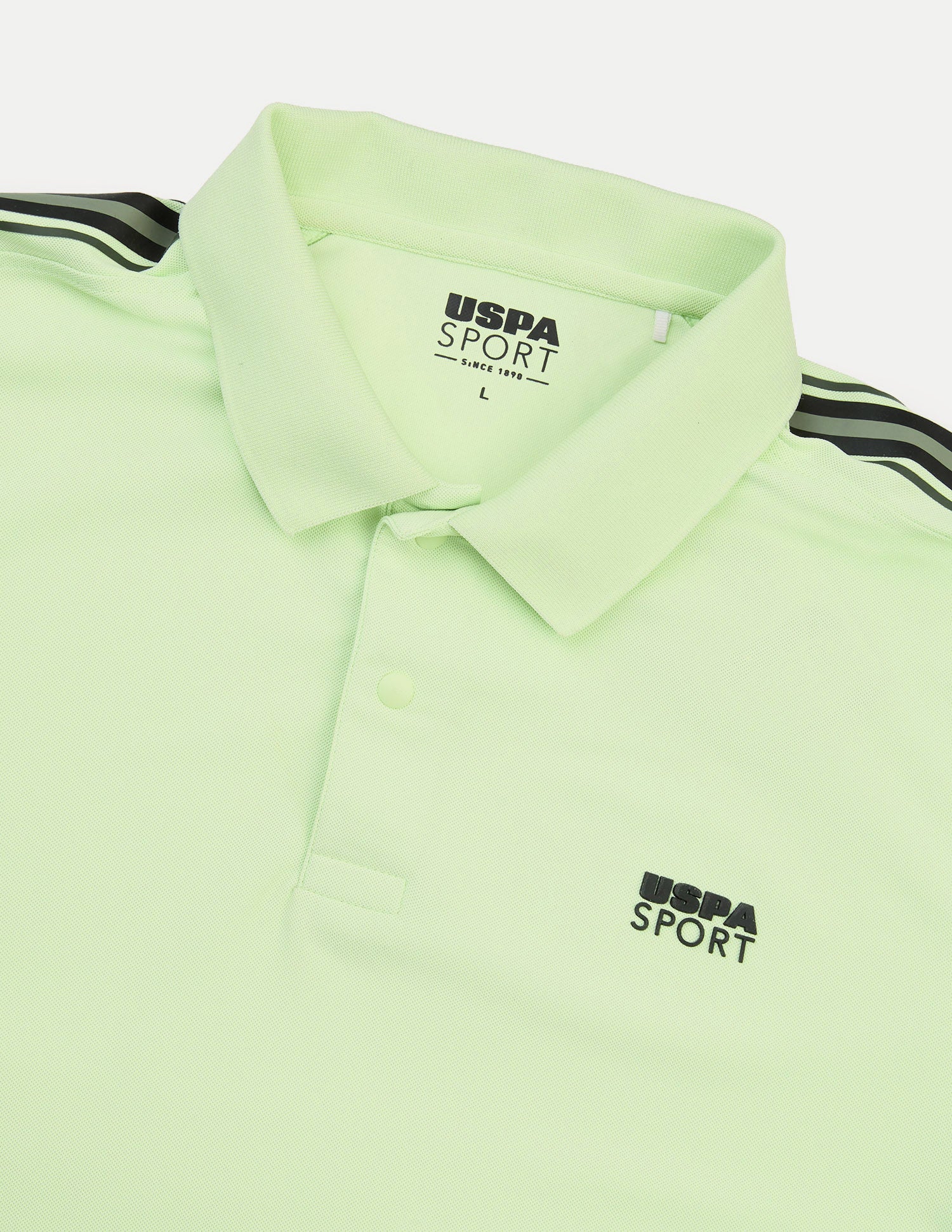 Solid Regular Fit Active Polo Shirt Lime-Green - U.S. Polo Assn. India | Large