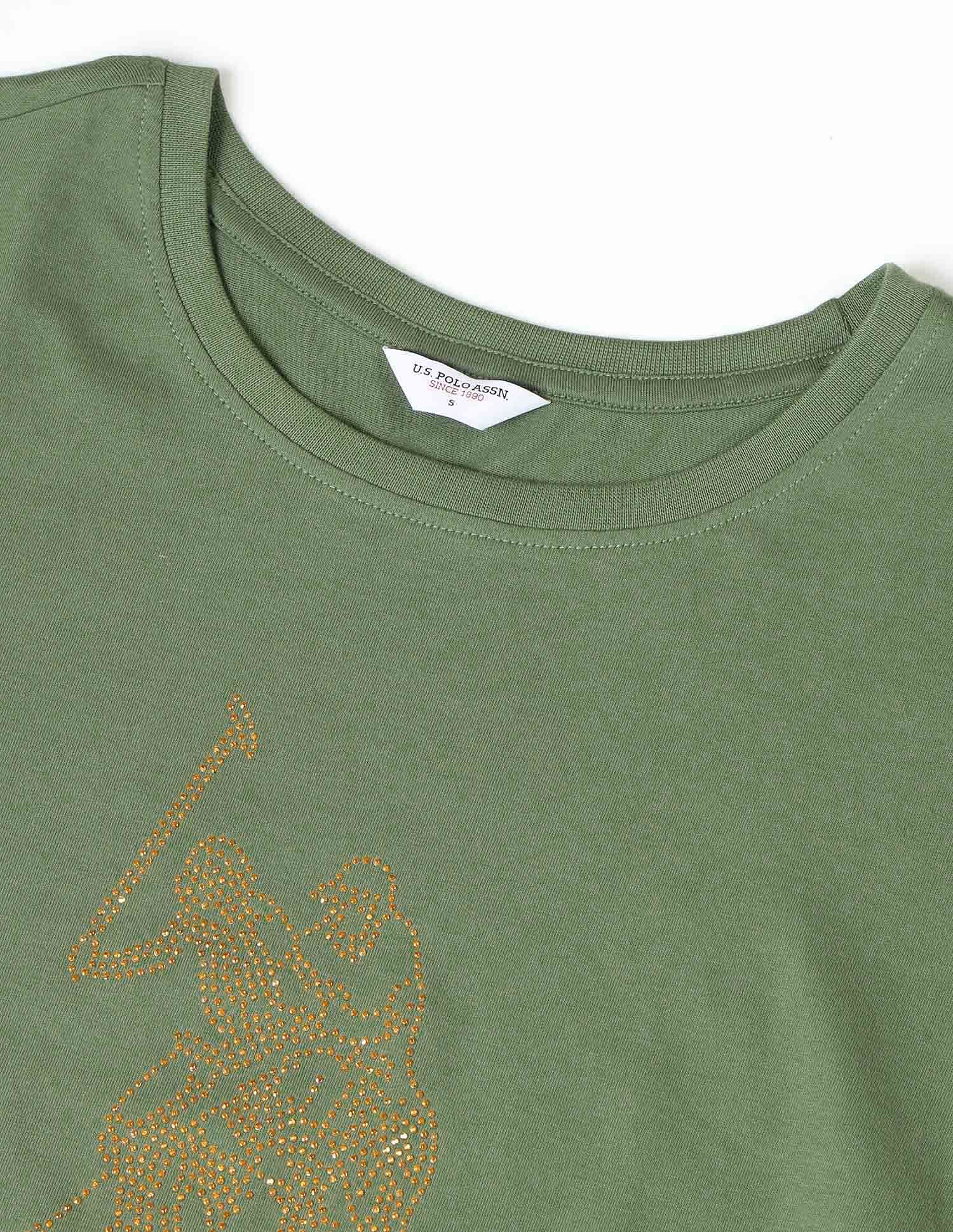 Regular Fit Brand Printed T-Shirt Green - U.S. POLO ASSN. | Large