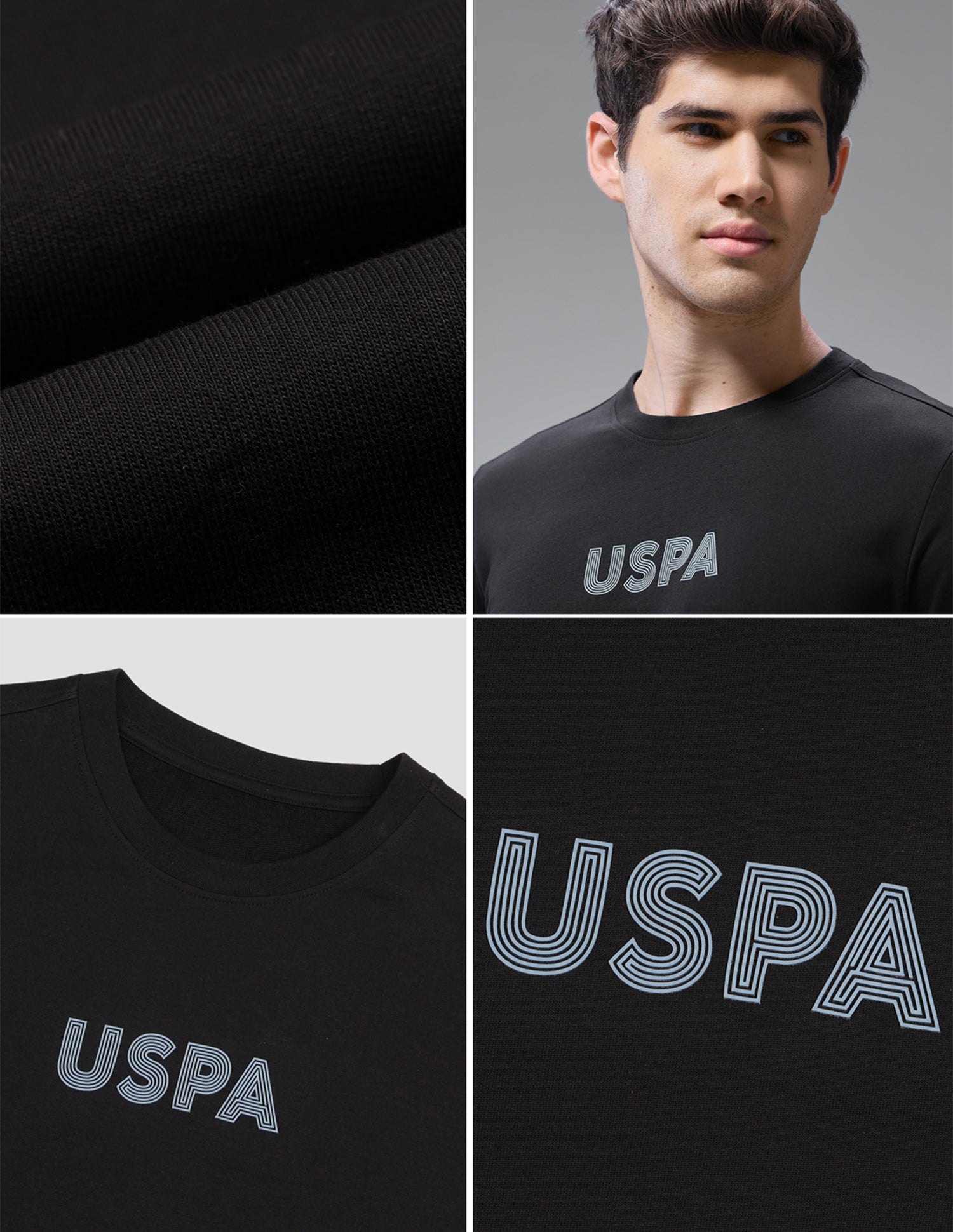 Solid Comfort Fit Loungewear T-Shirt Black - U.S. Polo Assn. India | Large