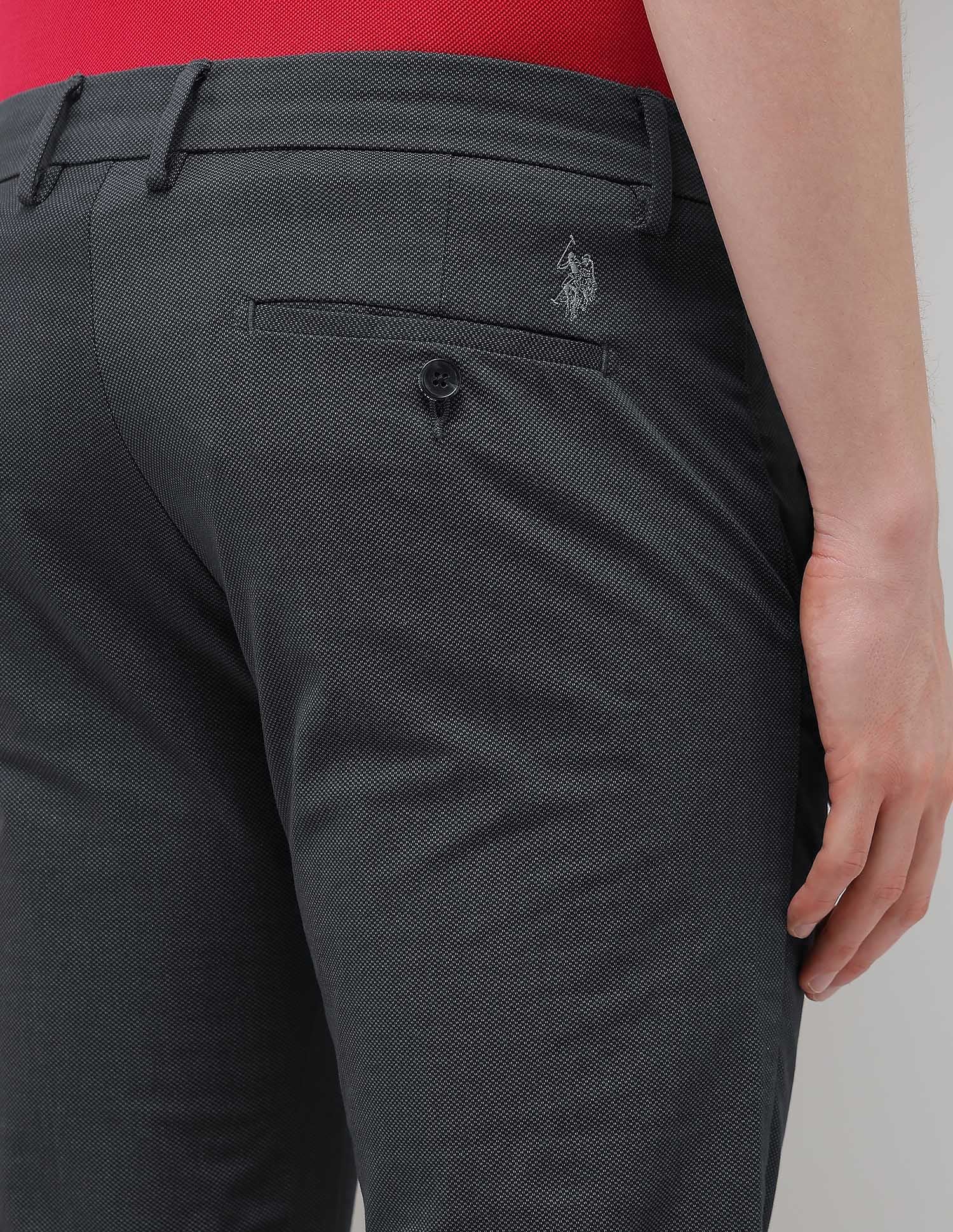 Satin Denver Slim Fit Trousers Charcoal - U.S. Polo Assn. India | Large